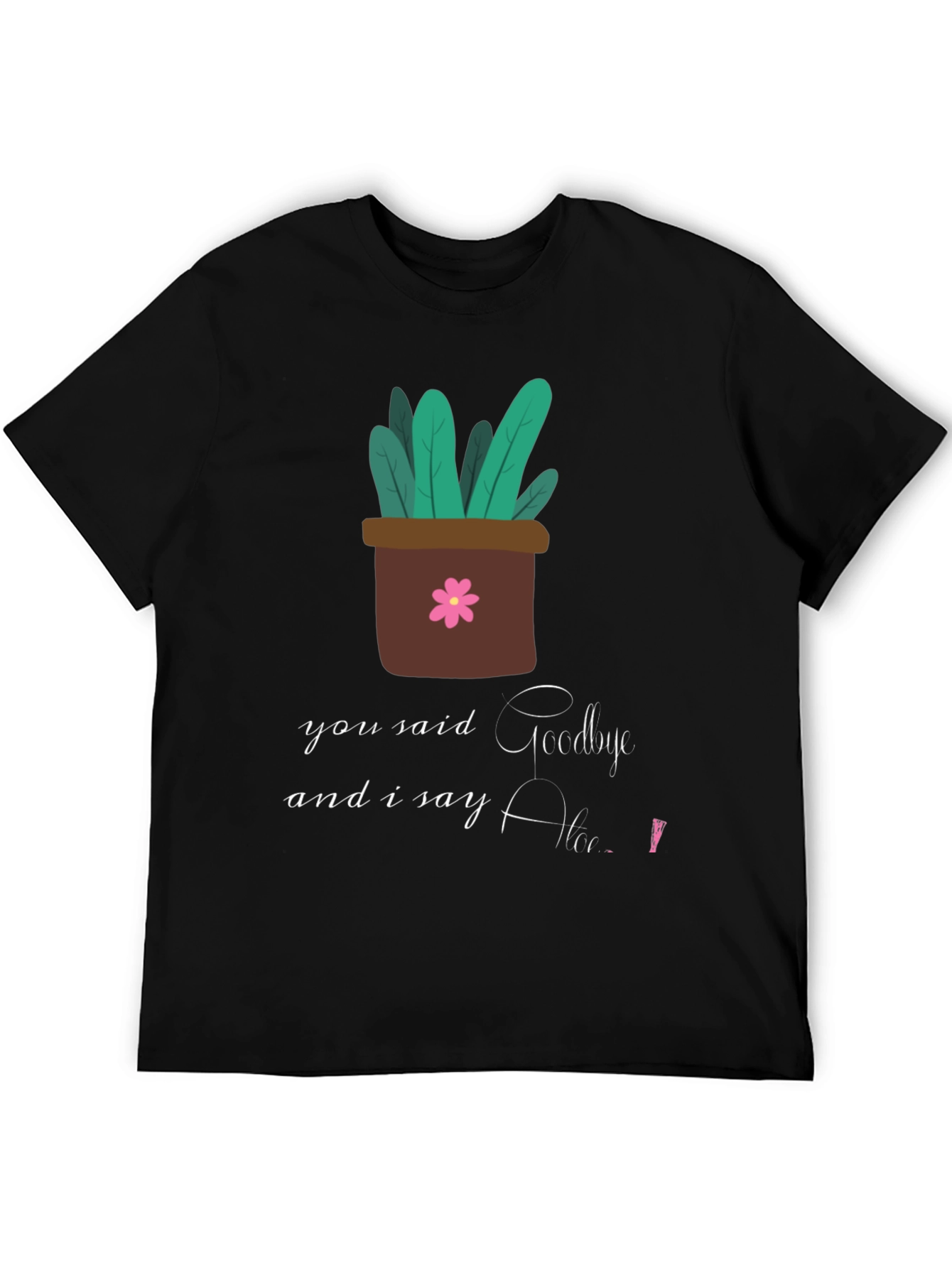 Plant Pot Goodbye Hello Graphic T-Shirt