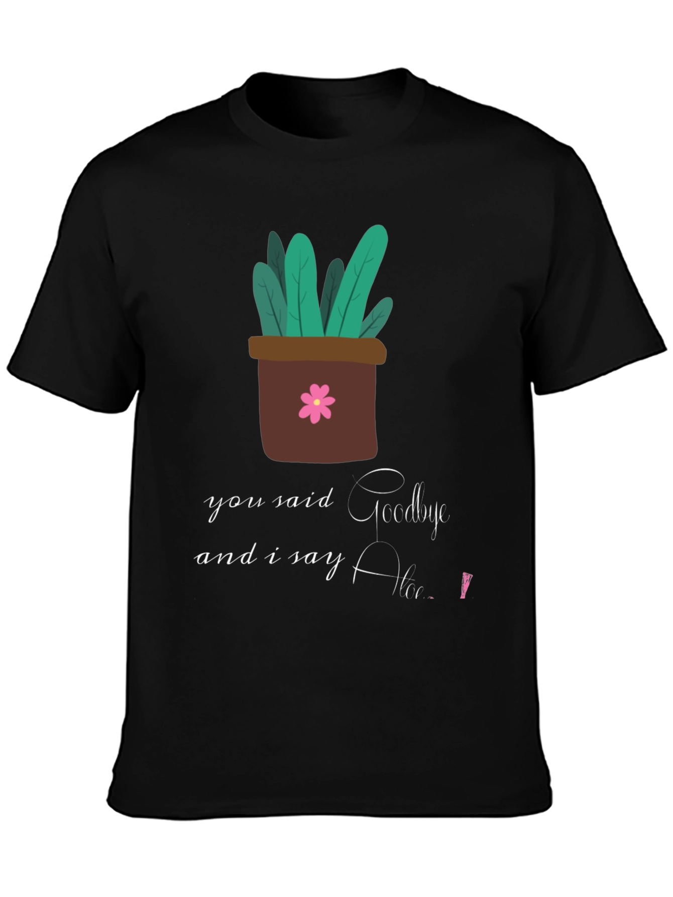 Plant Pot Goodbye Hello Graphic T-Shirt