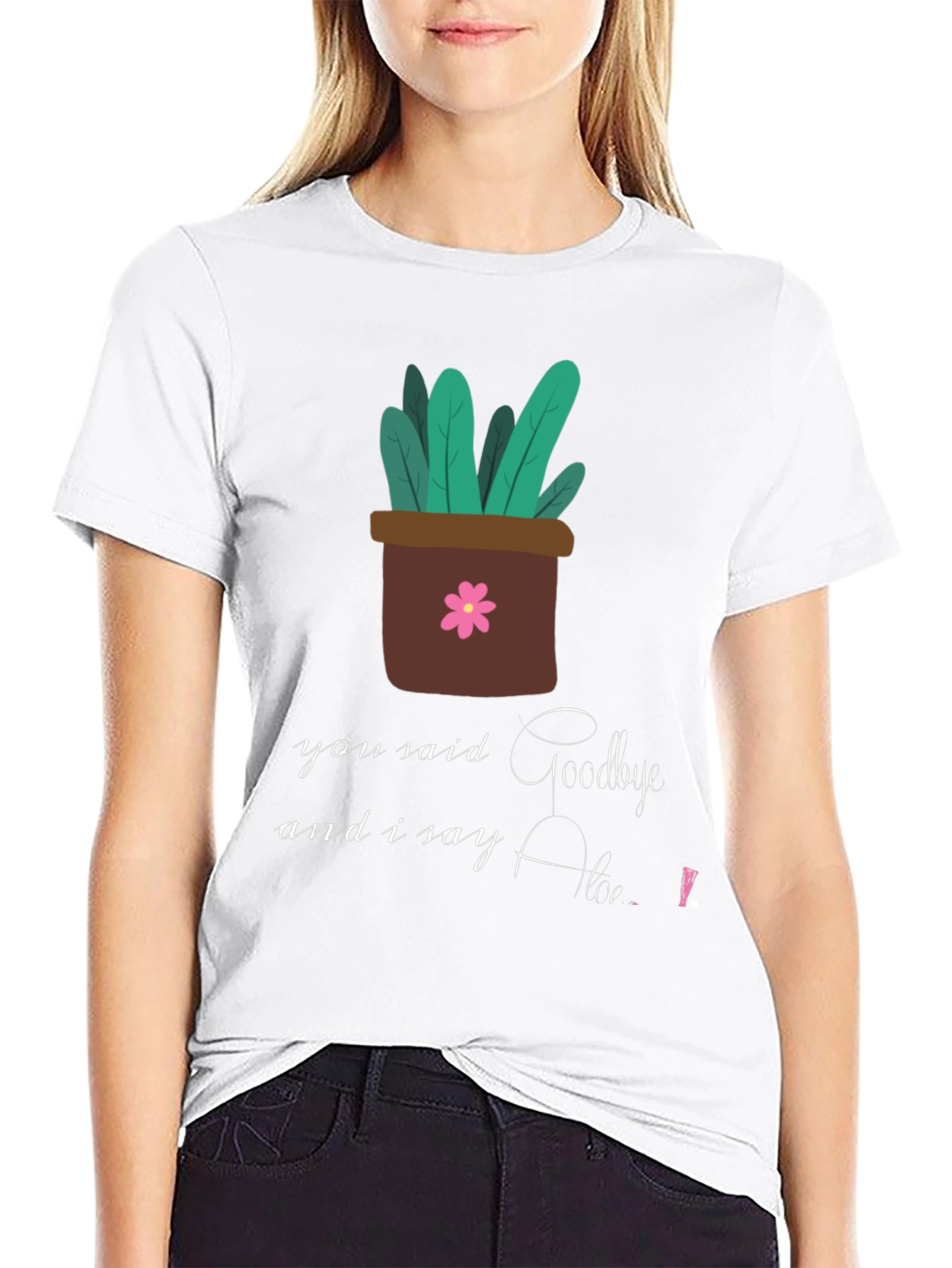 Plant Pot Goodbye Hello Graphic T-Shirt