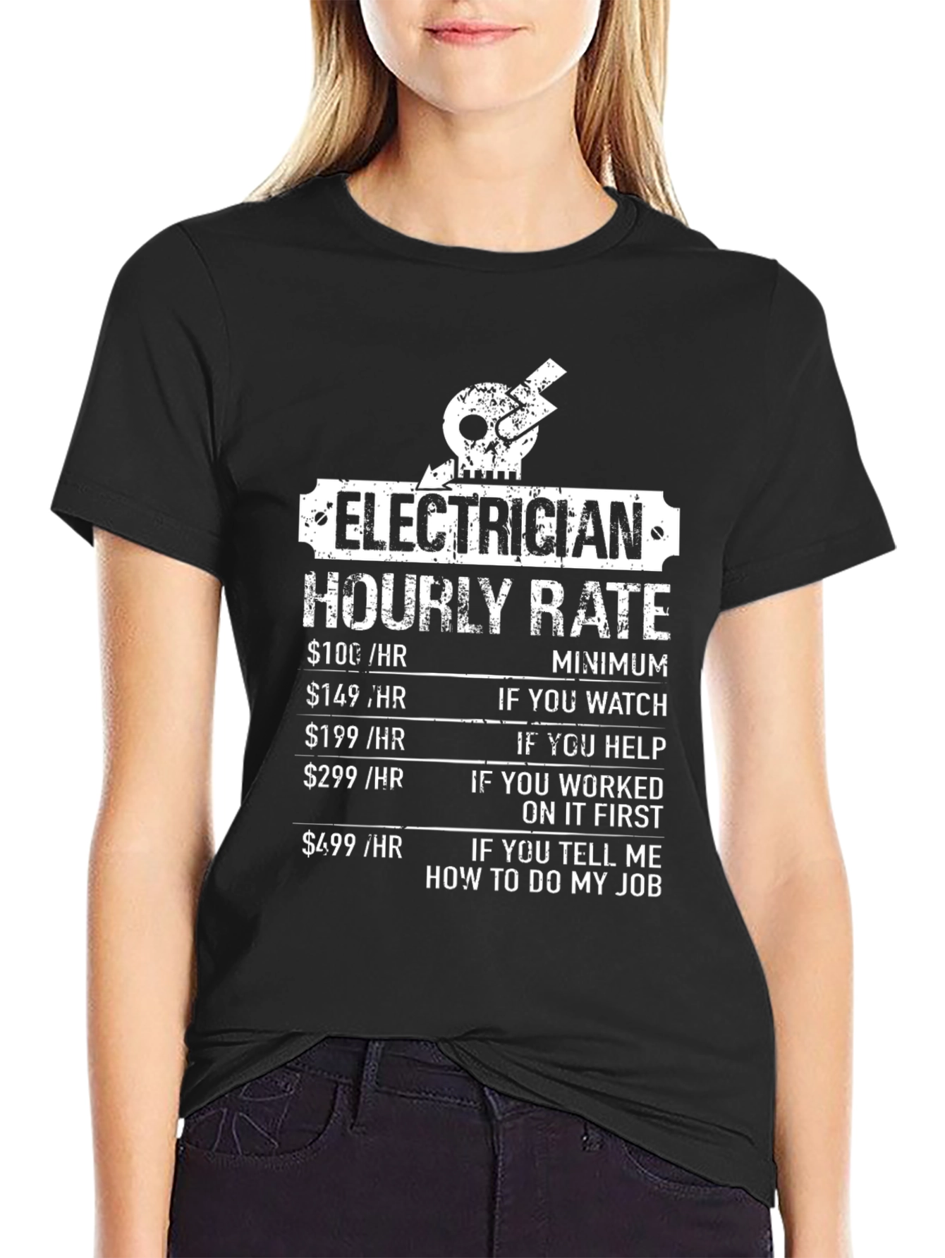 Electrician Hourly Rate T-Shirt - Funny Job Tee
