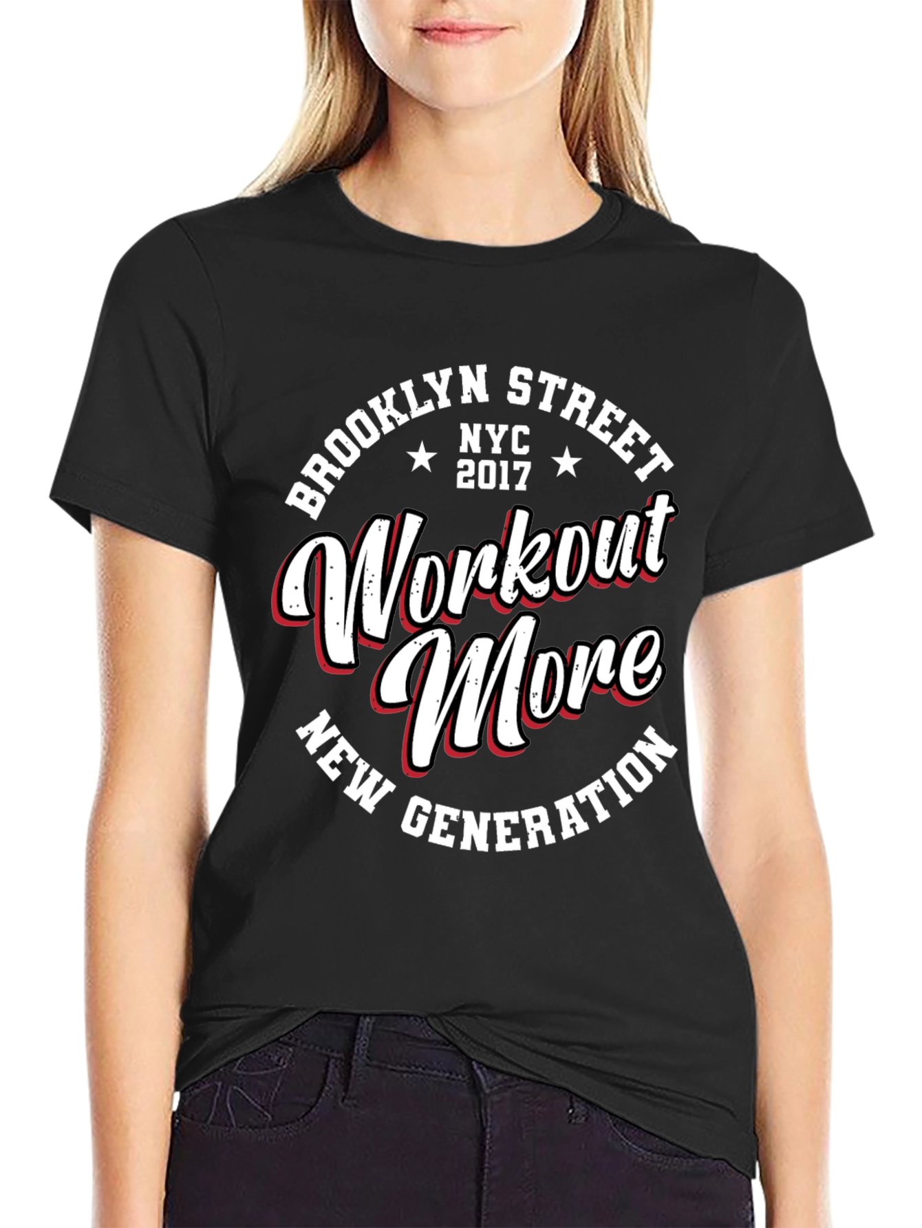 Brooklyn Street Workout More Black Graphic T-Shirt