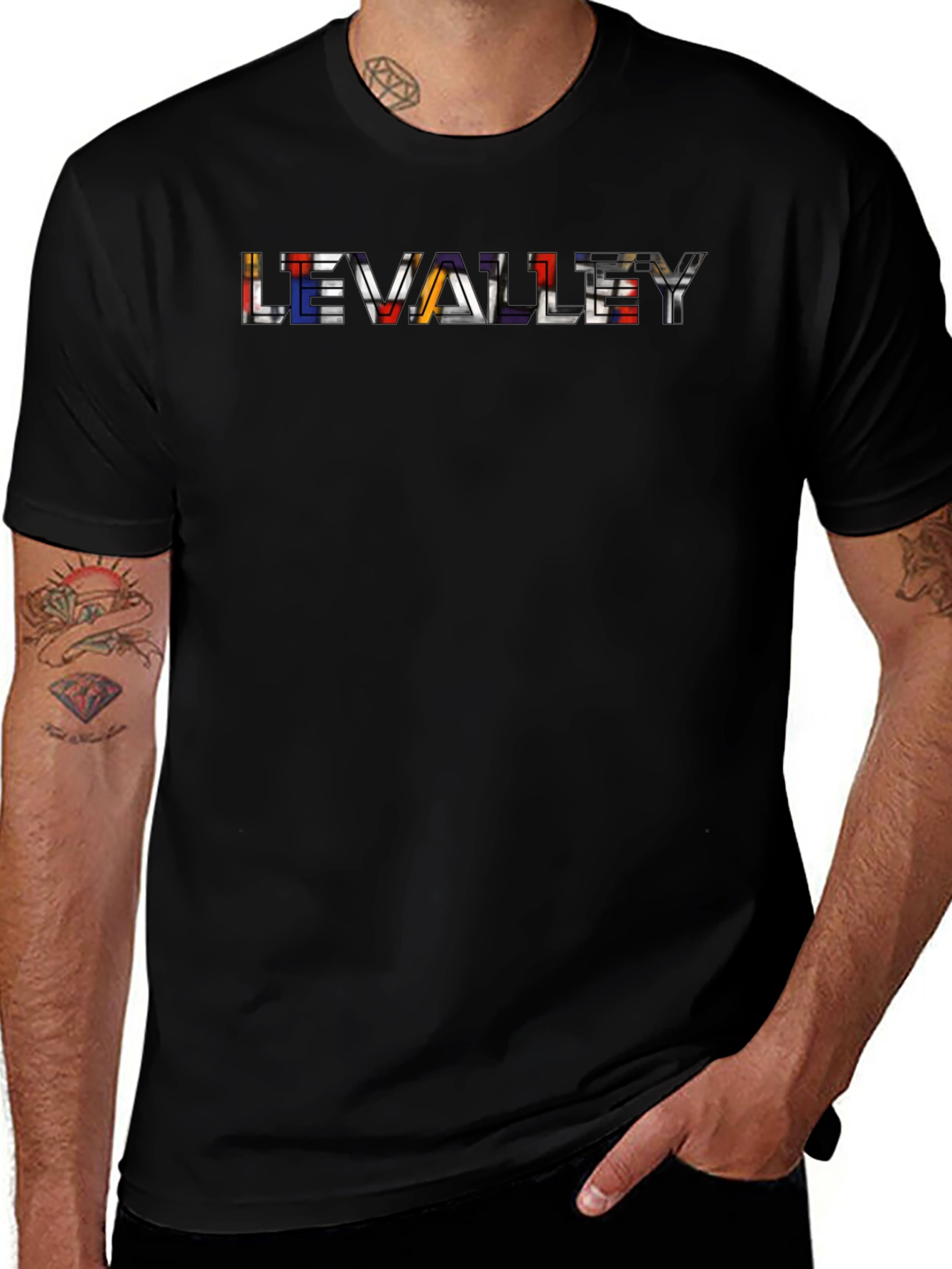 LEVALLEY Graphic Black T-Shirt