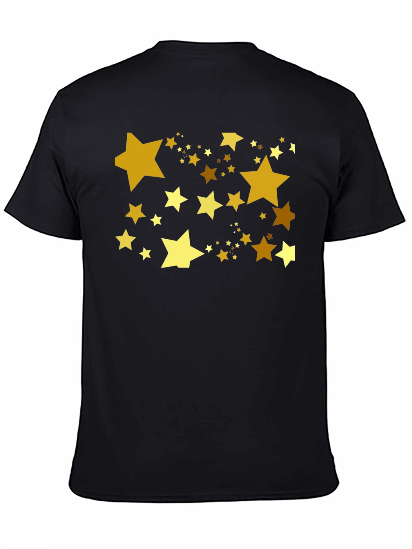Golden Stars Black T-Shirt - Celestial Style
