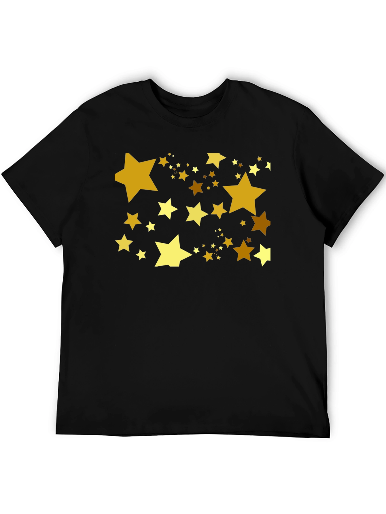 Golden Stars Black T-Shirt - Celestial Style