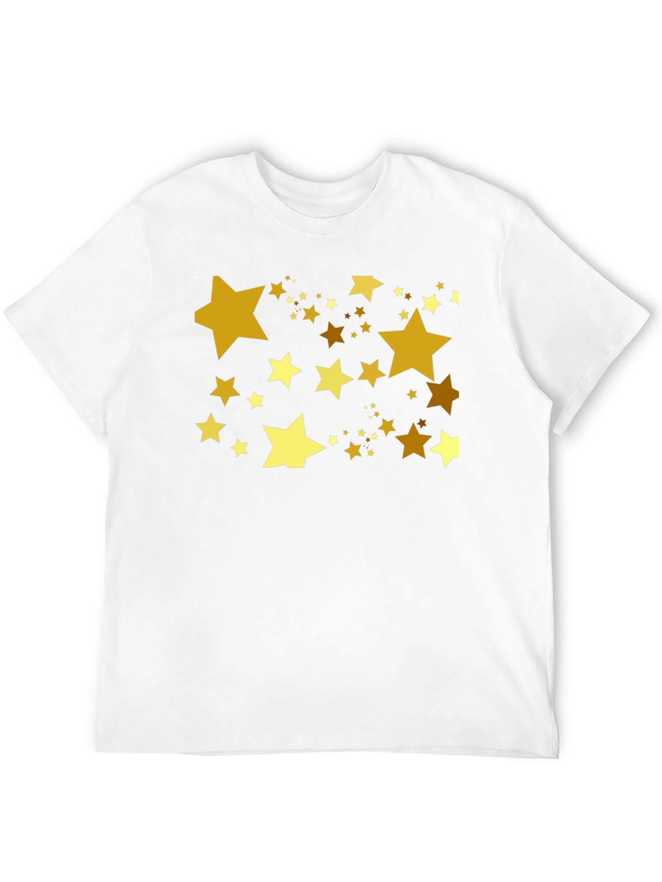Golden Stars Black T-Shirt - Celestial Style