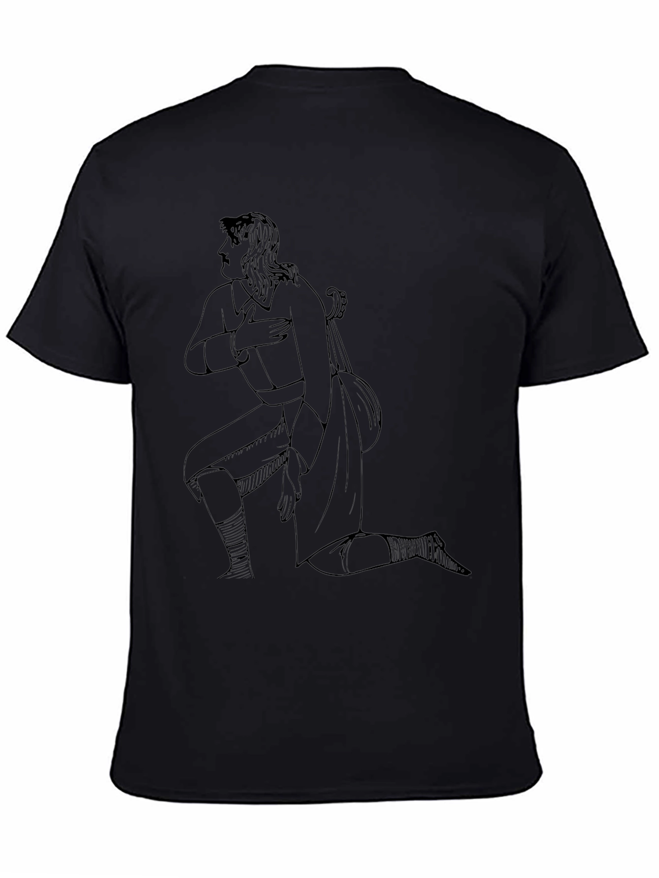 Line Art Graphic Black T-Shirt