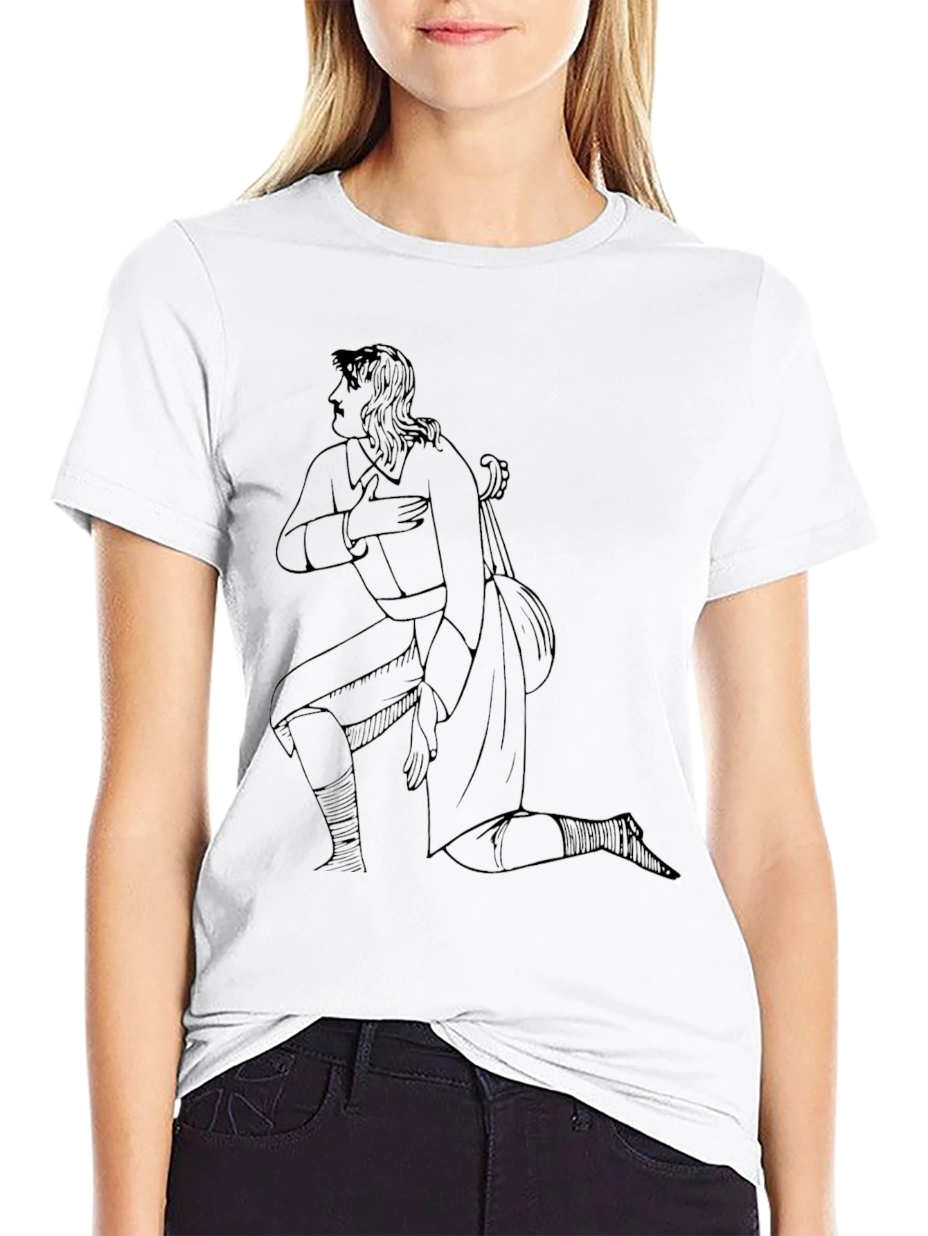 Line Art Graphic Black T-Shirt