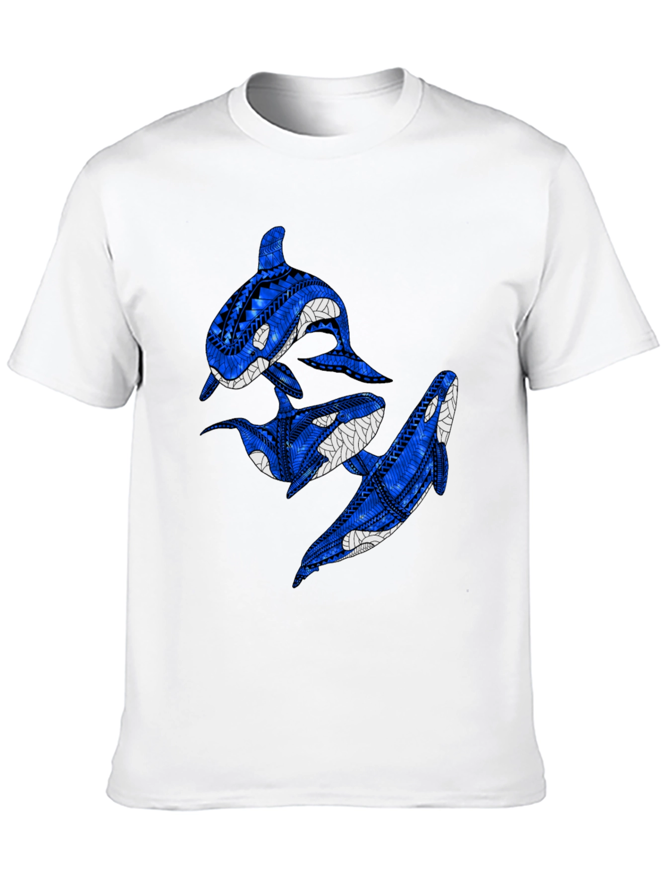 Tribal Orca Whale Black Graphic Tee