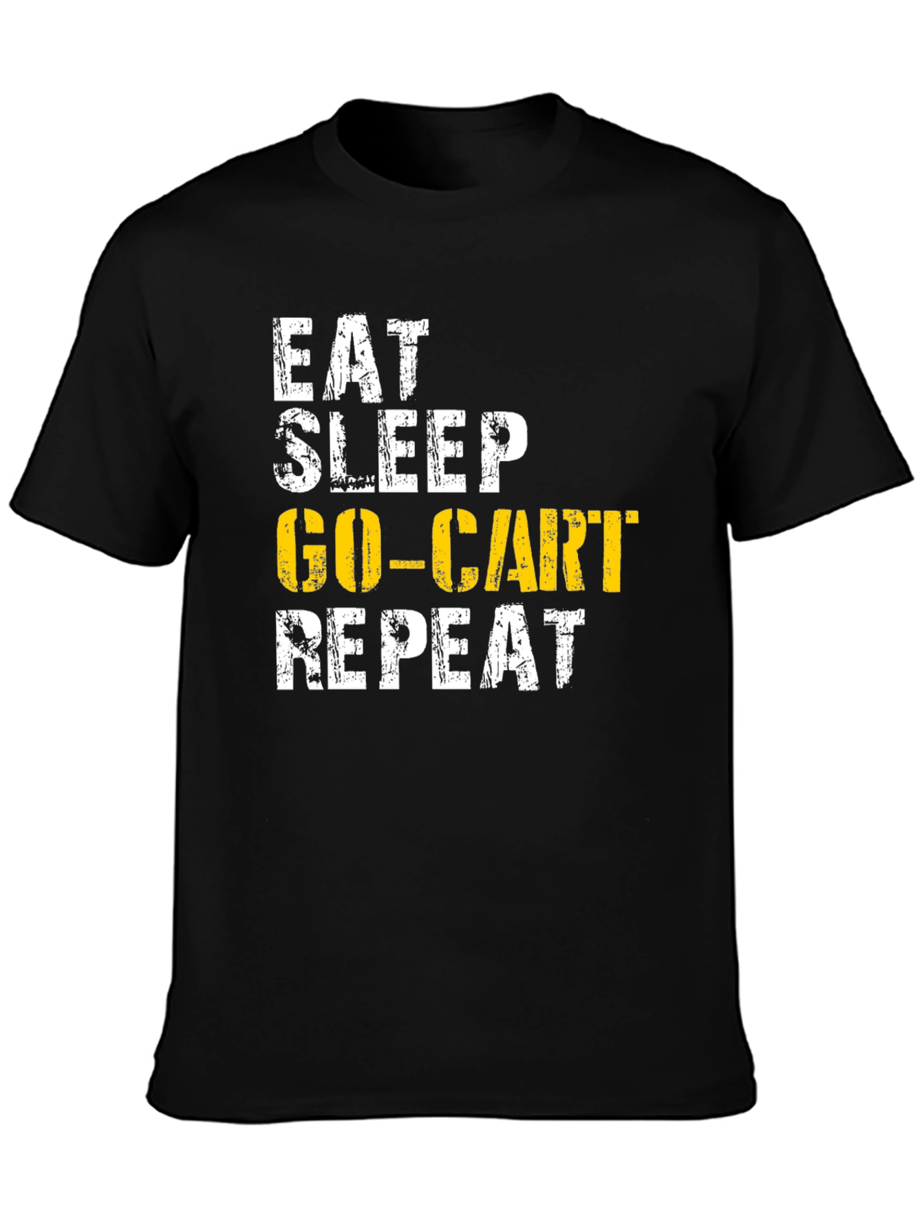 Eat Sleep Go-Cart Repeat Black T-Shirt