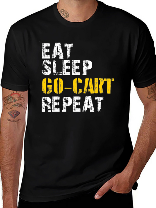 Eat Sleep Go-Cart Repeat Black T-Shirt