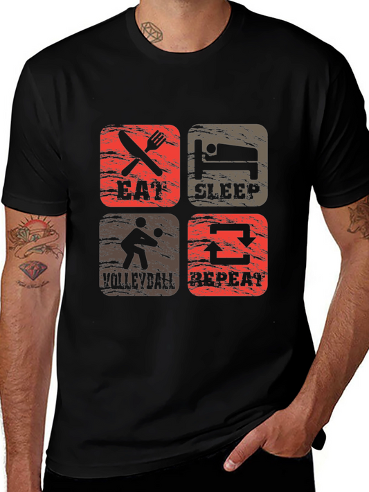 Eat Sleep Volleyball Repeat Graphic Tee