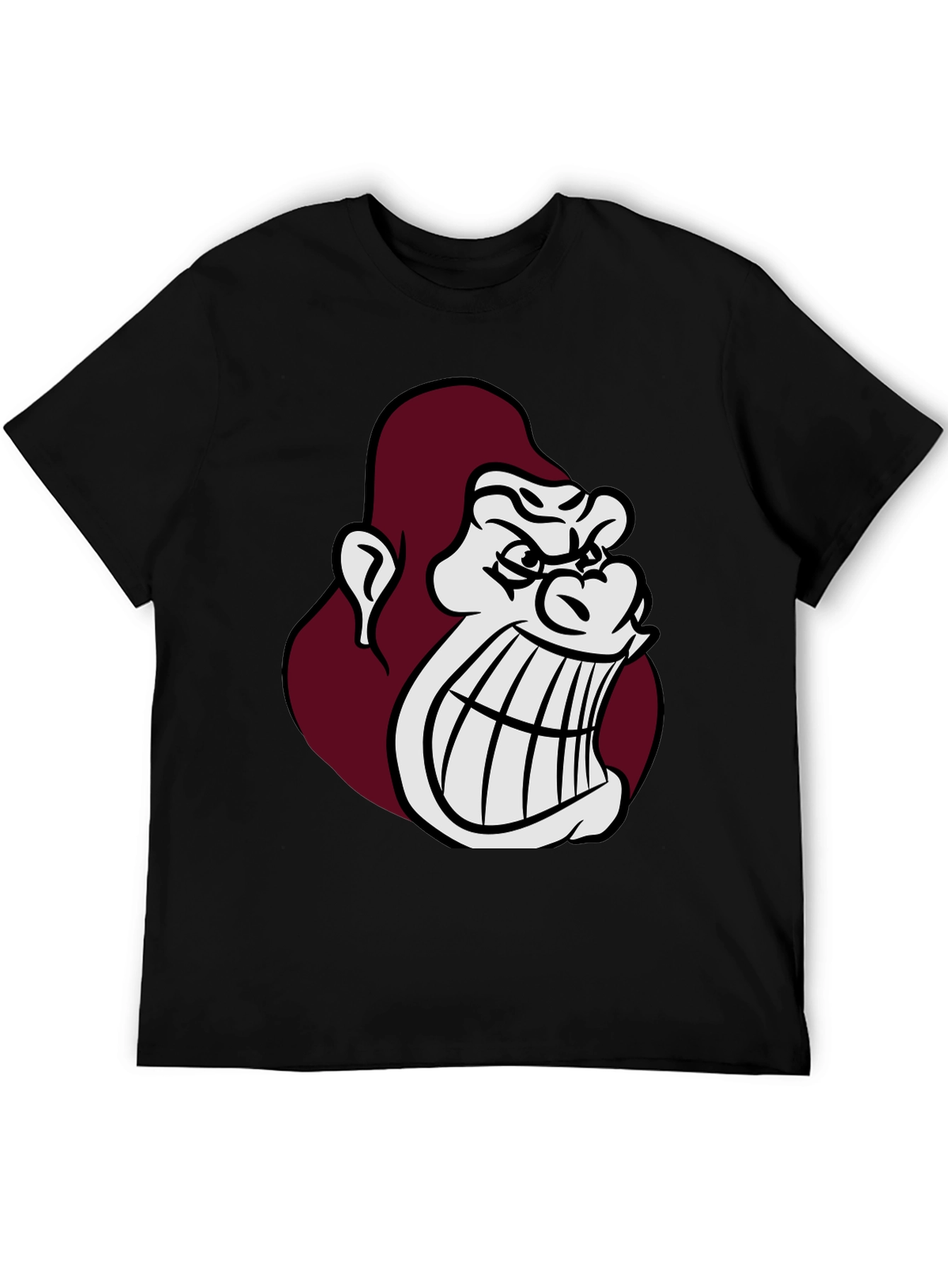 Angry Gorilla Graphic Tee - Black Casual T-Shirt