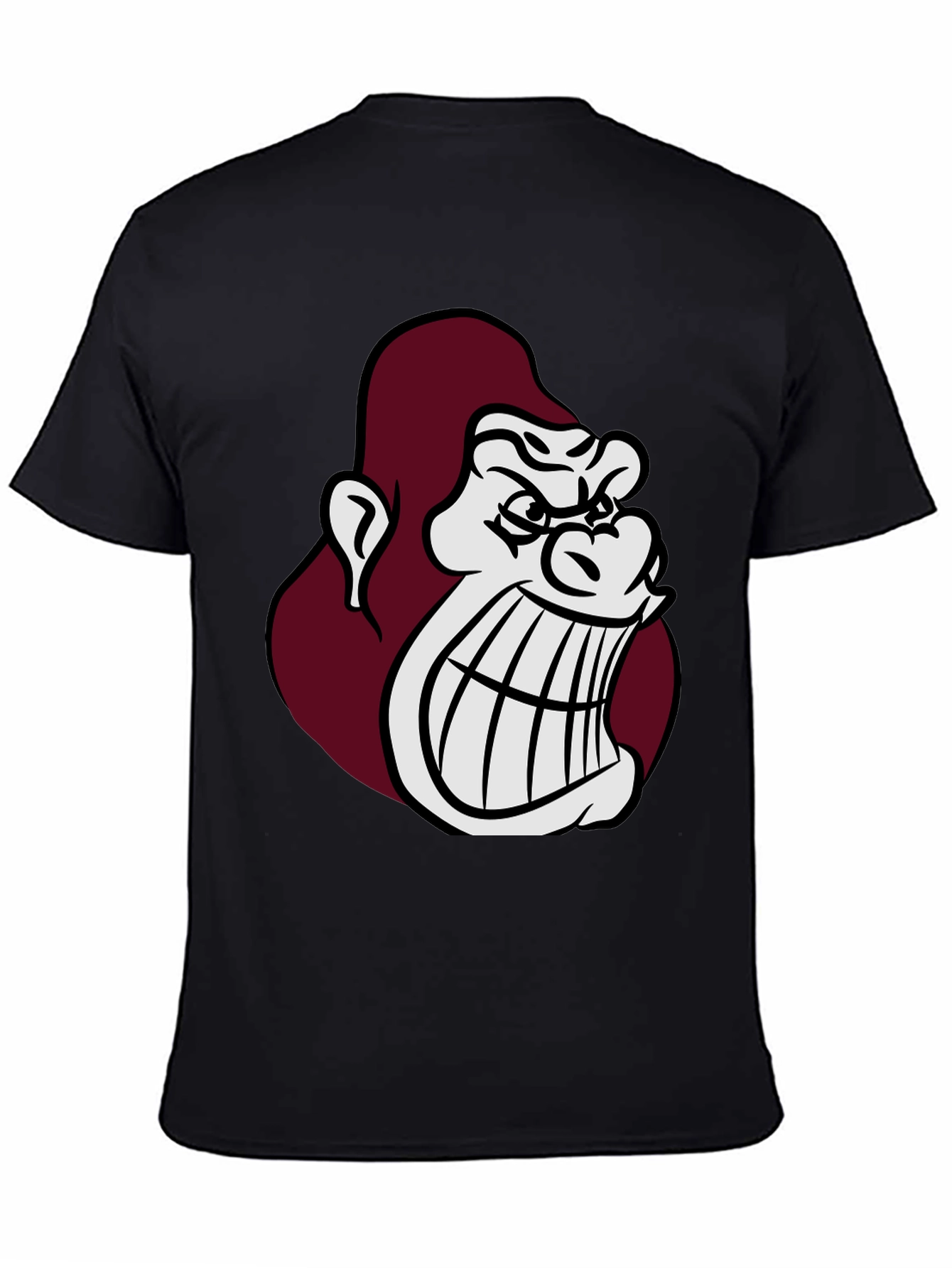 Angry Gorilla Graphic Tee - Black Casual T-Shirt