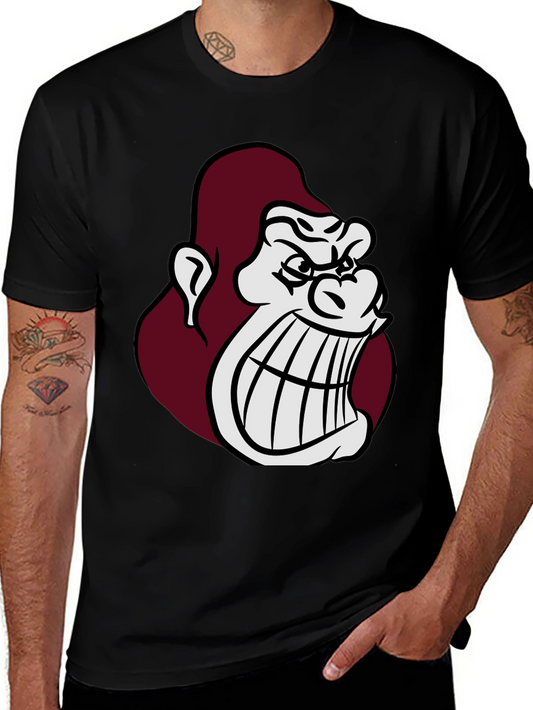 Angry Gorilla Graphic Tee - Black Casual T-Shirt