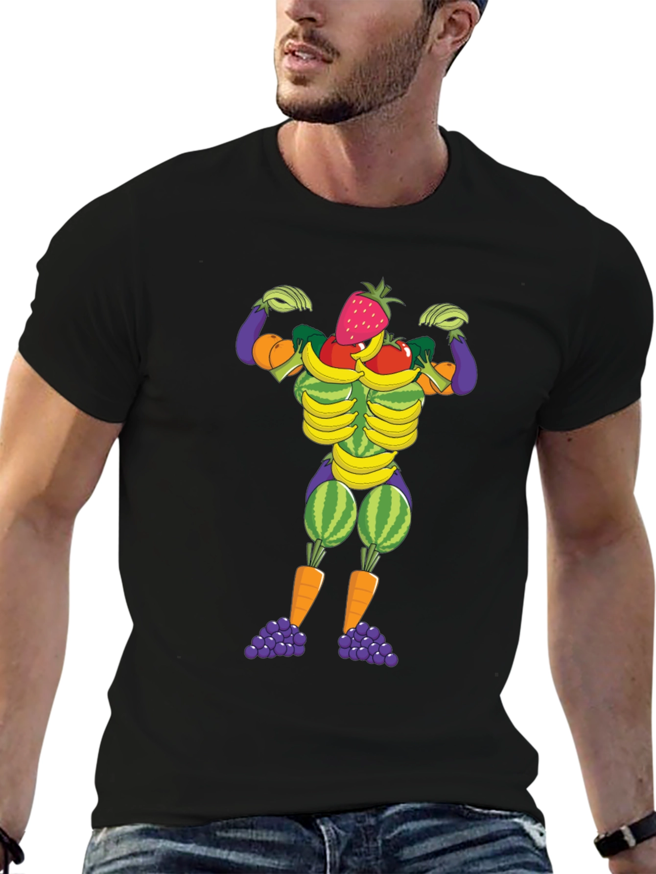 Fruit & Veggie Muscle Man Graphic Tee