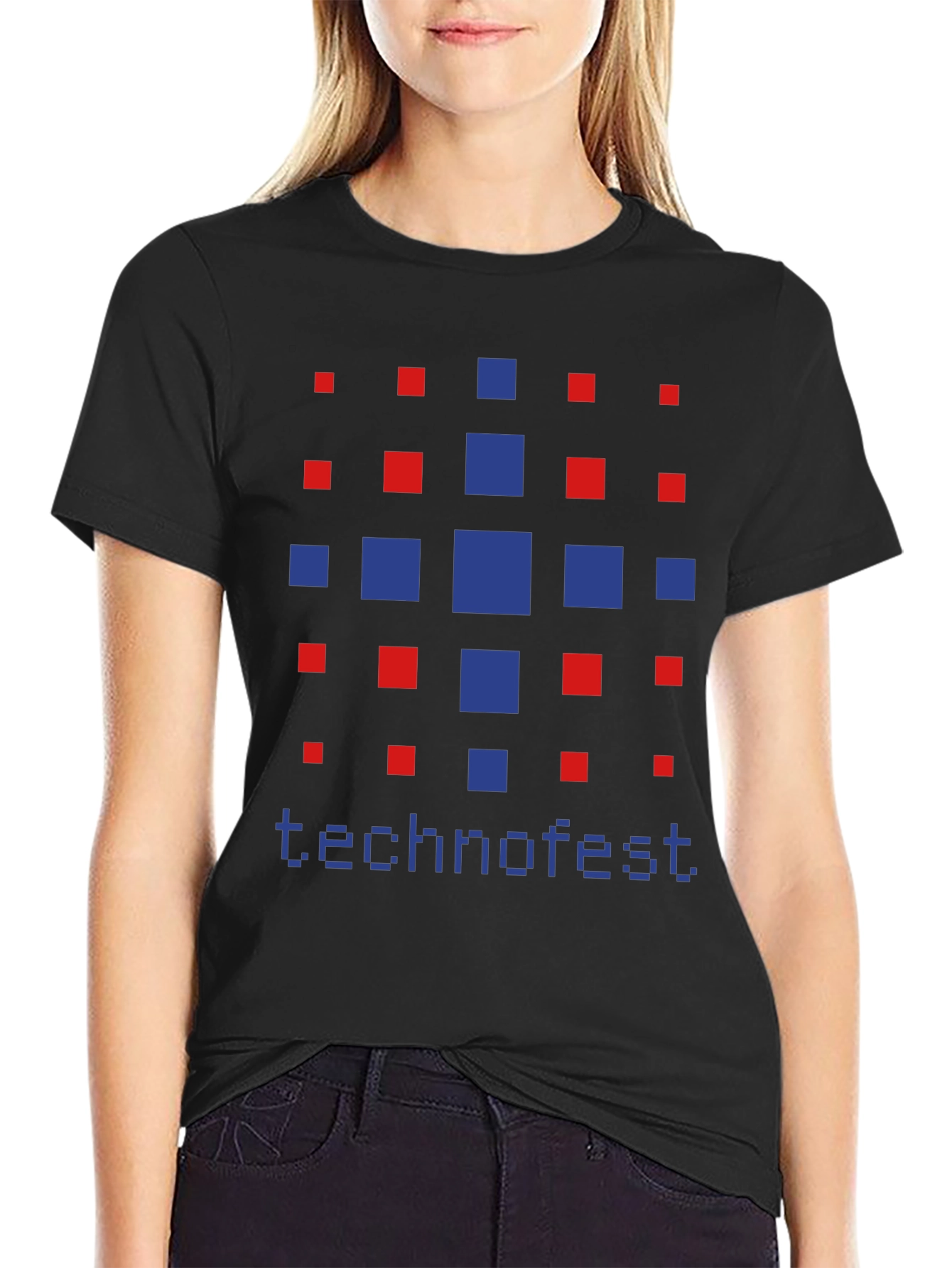 Technofest Graphic Tee - Pixelated Design Soft Cotton Blend