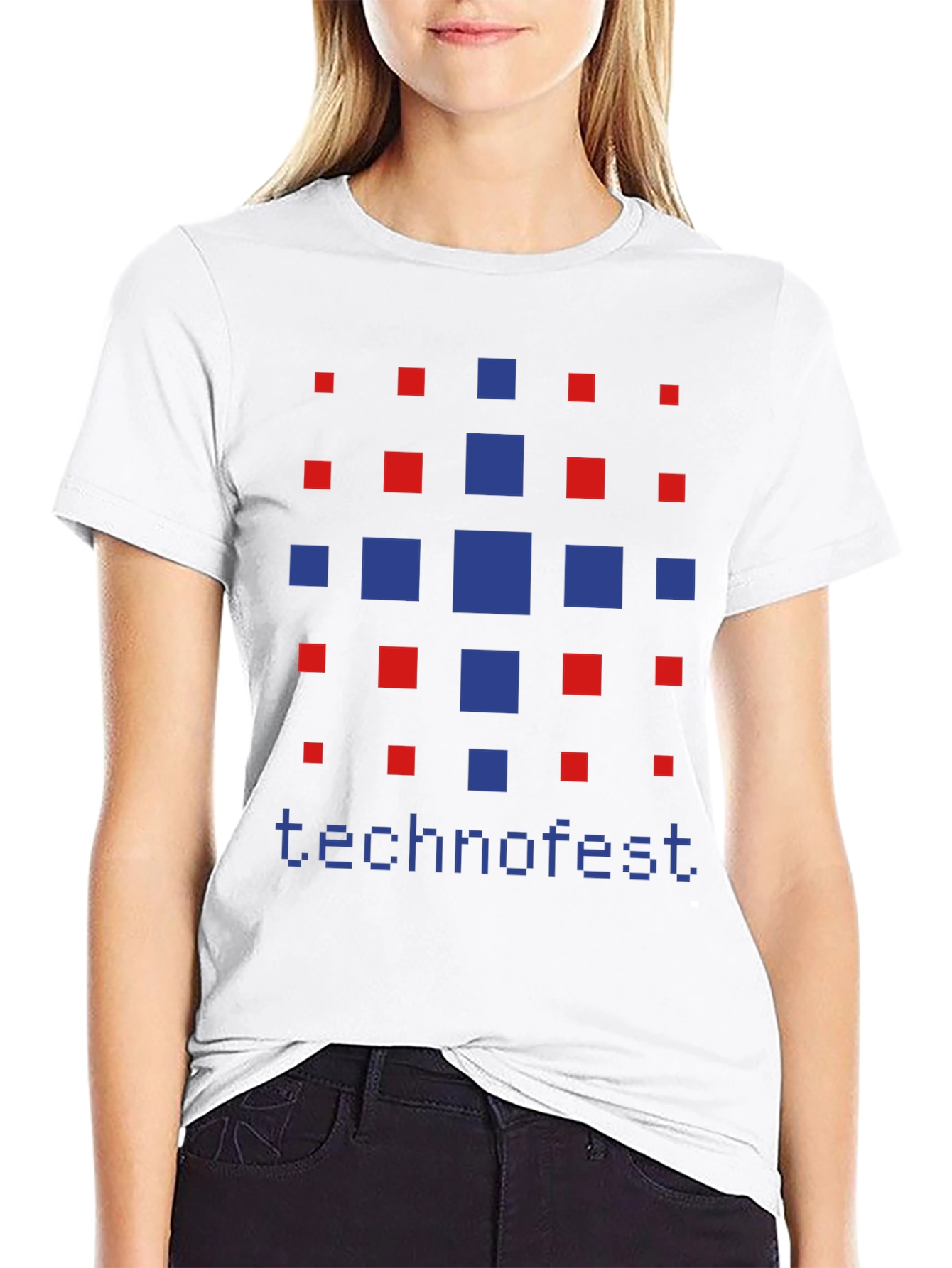 Technofest Graphic Tee - Pixelated Design Soft Cotton Blend