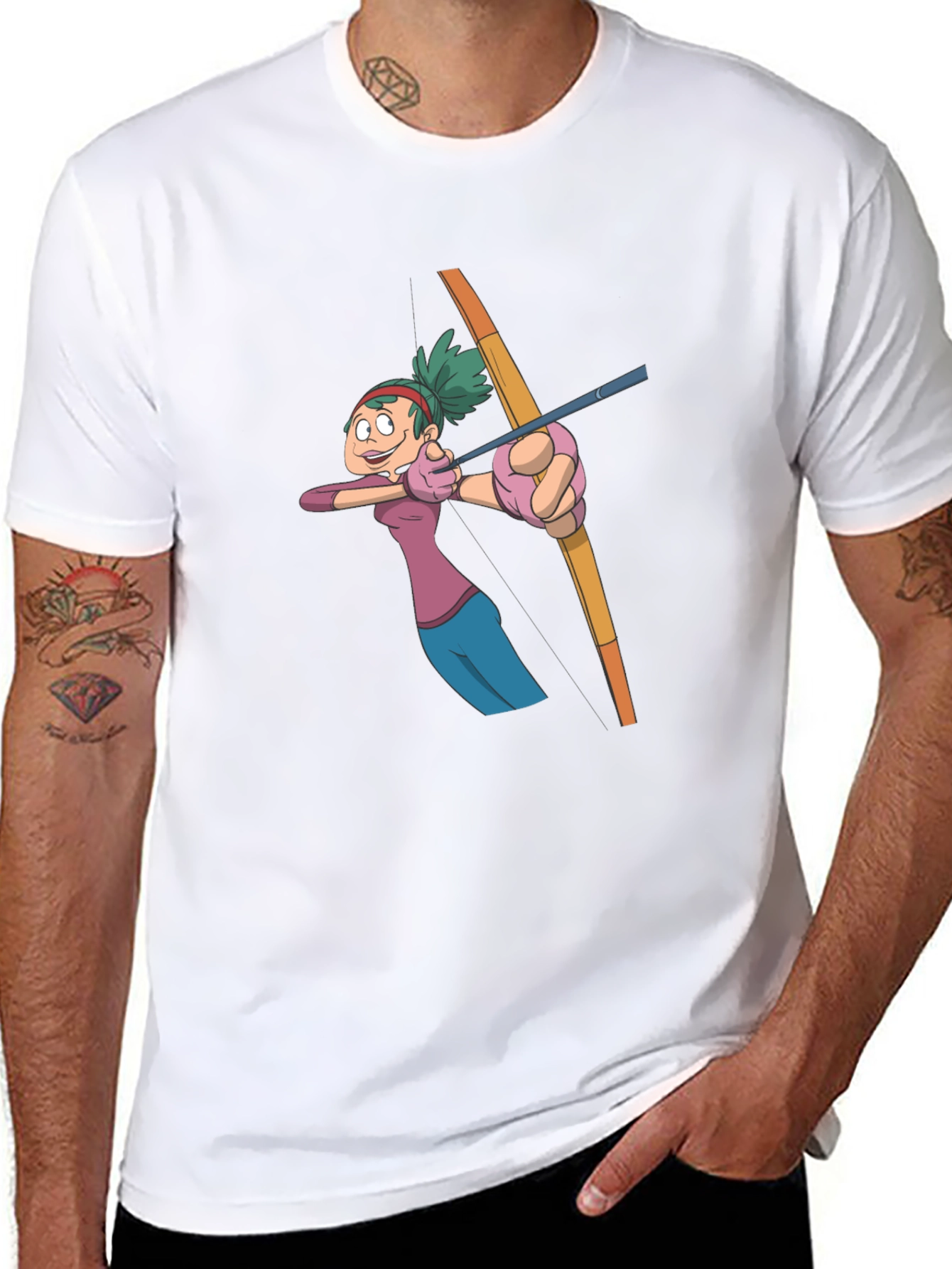 Archer Cartoon Graphic Tee - Black Cotton T-Shirt