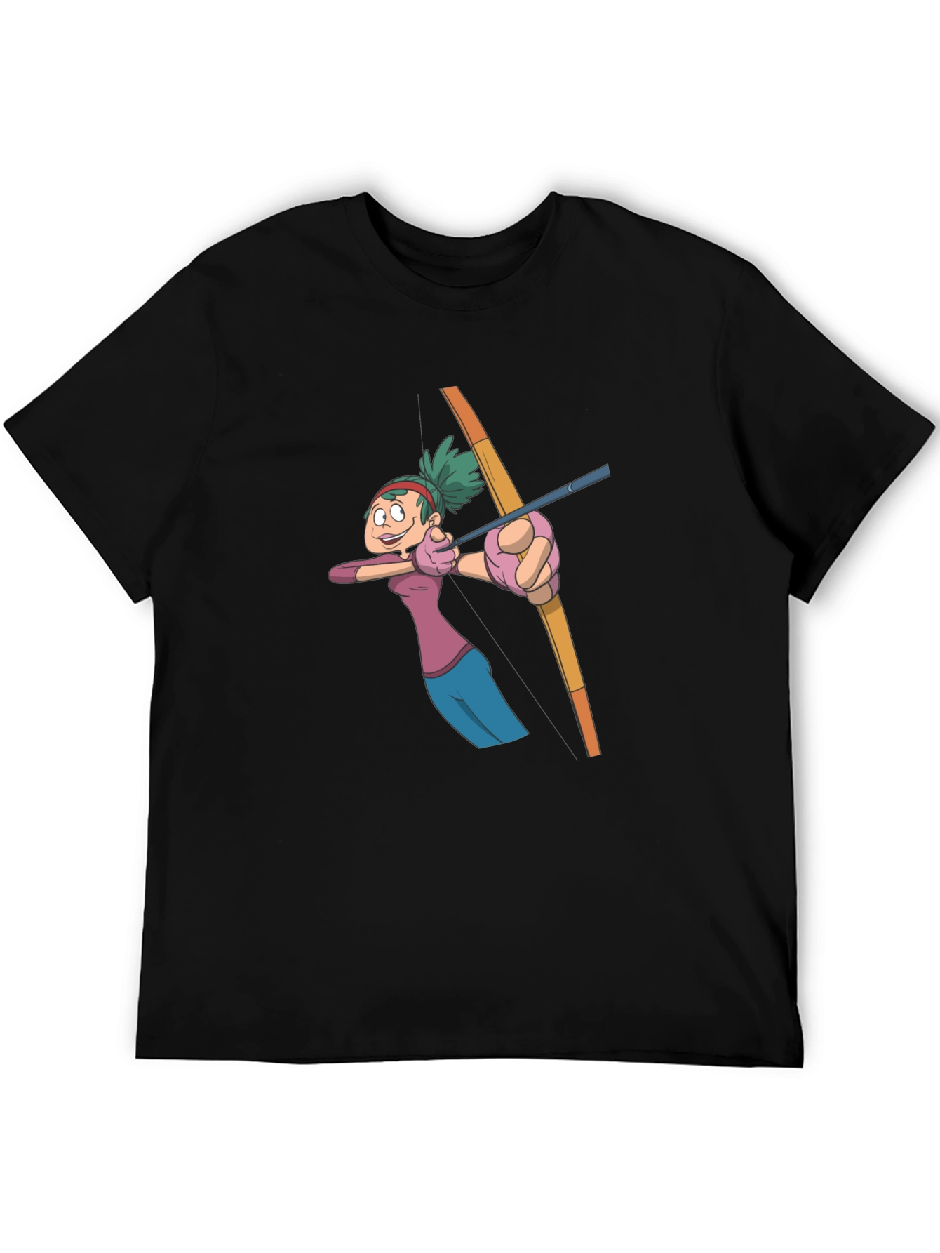 Archer Cartoon Graphic Tee - Black Cotton T-Shirt