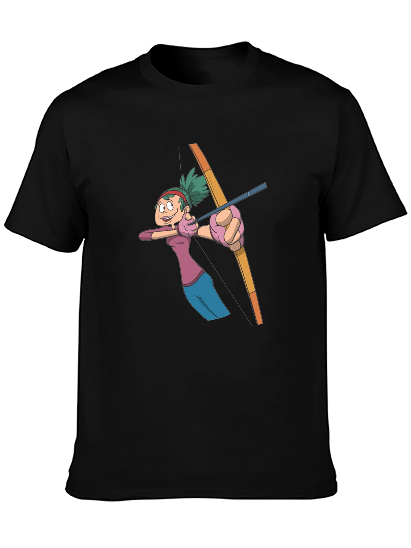 Archer Cartoon Graphic Tee - Black Cotton T-Shirt