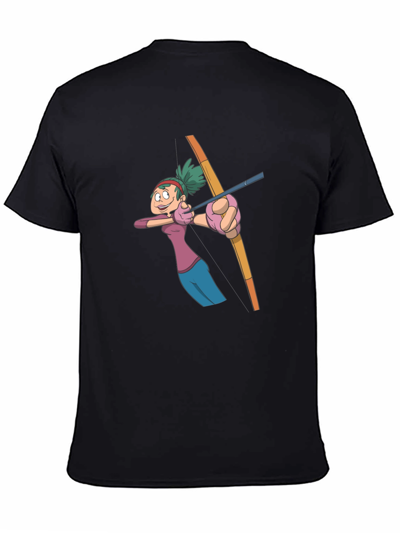 Archer Cartoon Graphic Tee - Black Cotton T-Shirt