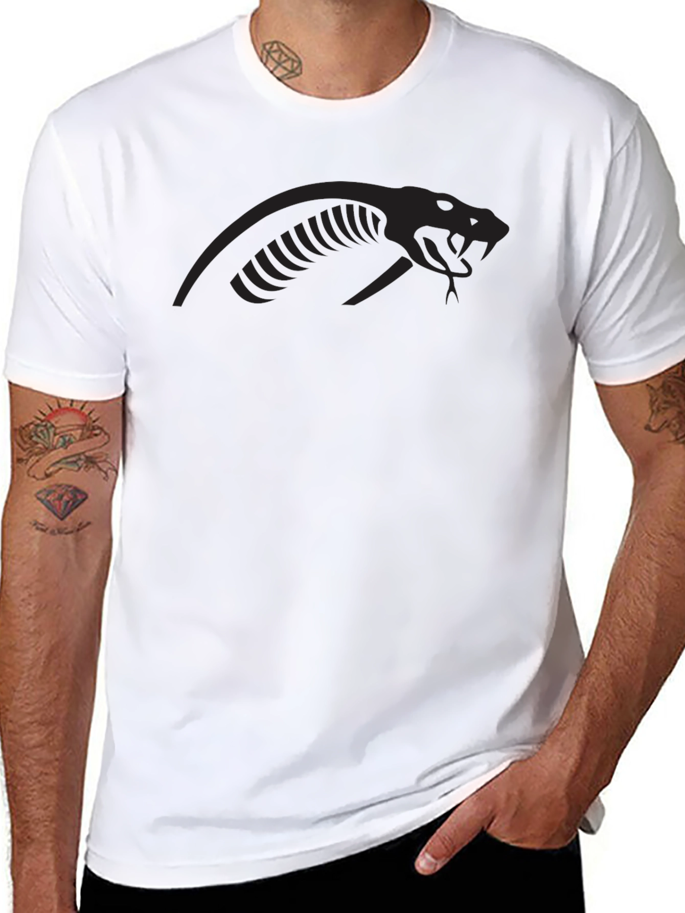 Mens Black Viper Graphic T-Shirt