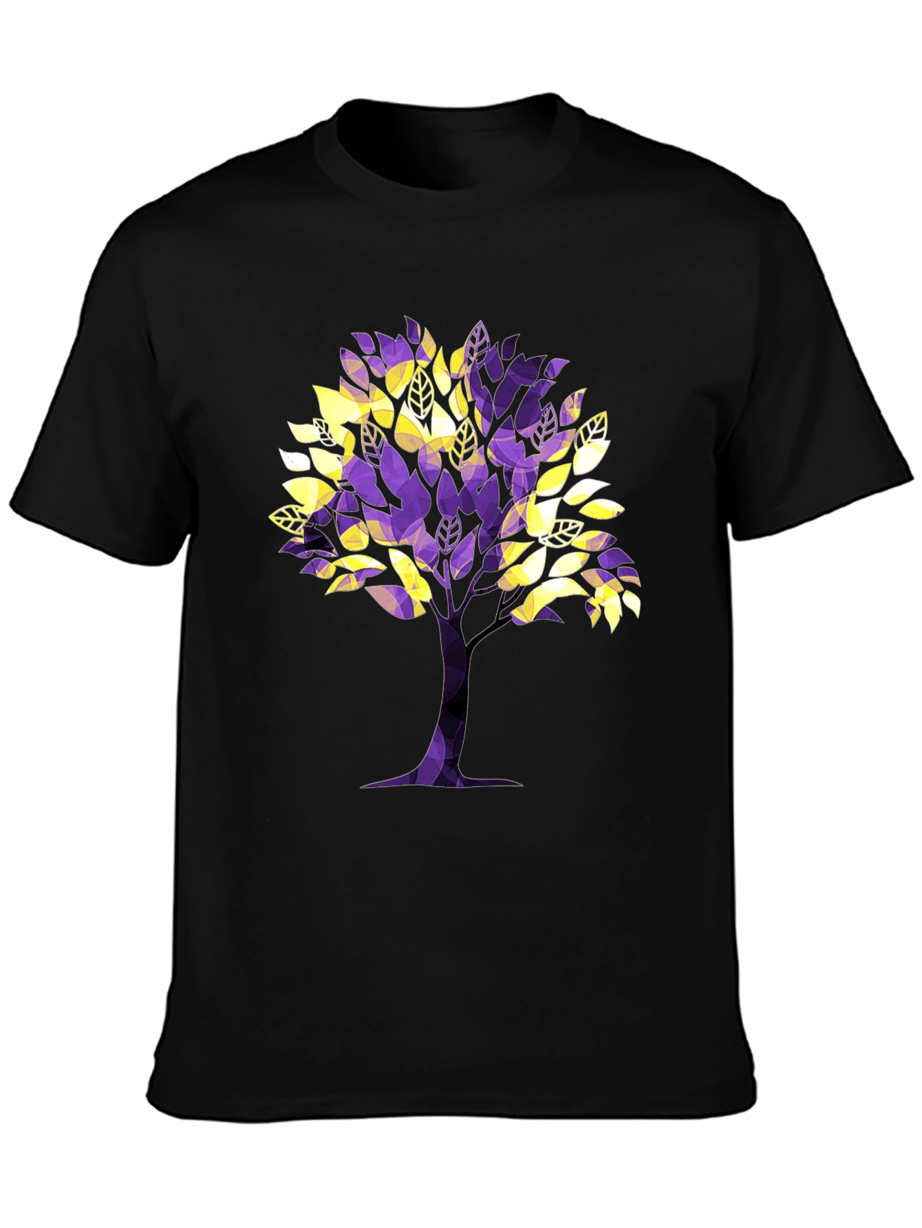 Abstract Tree Graphic Tee - Black
