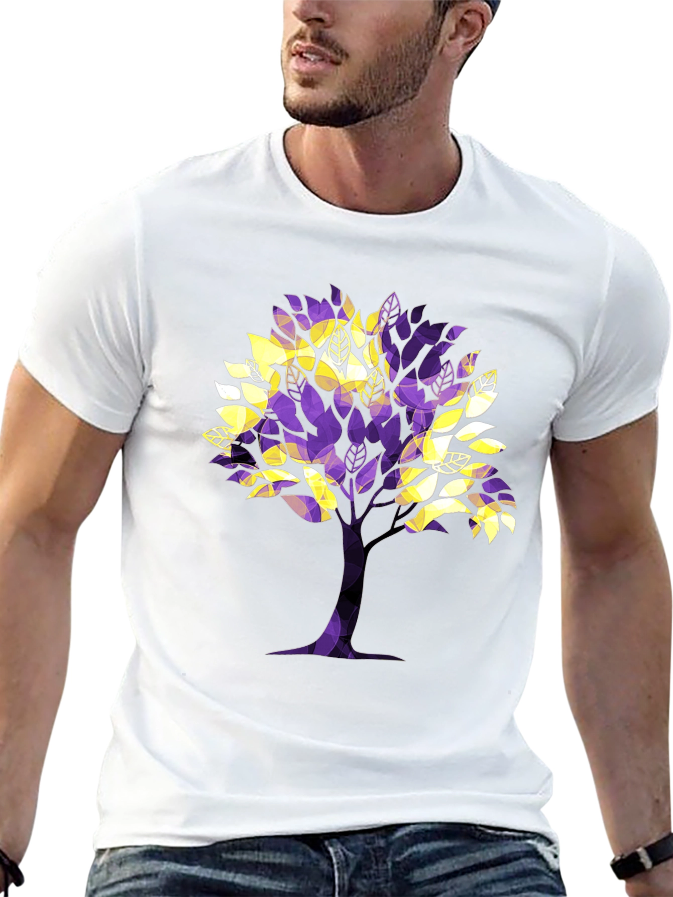 Abstract Tree Graphic Tee - Black
