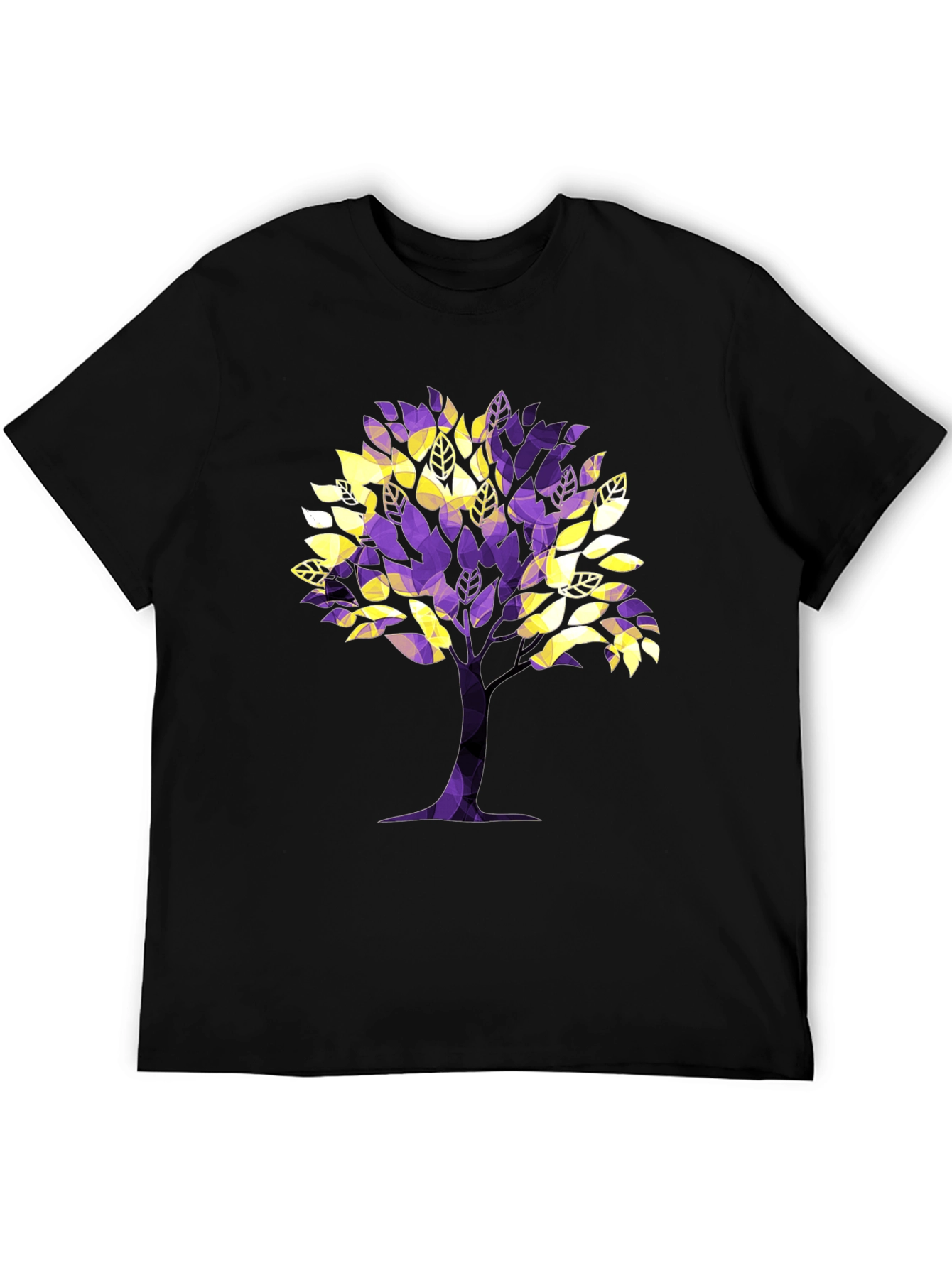 Abstract Tree Graphic Tee - Black