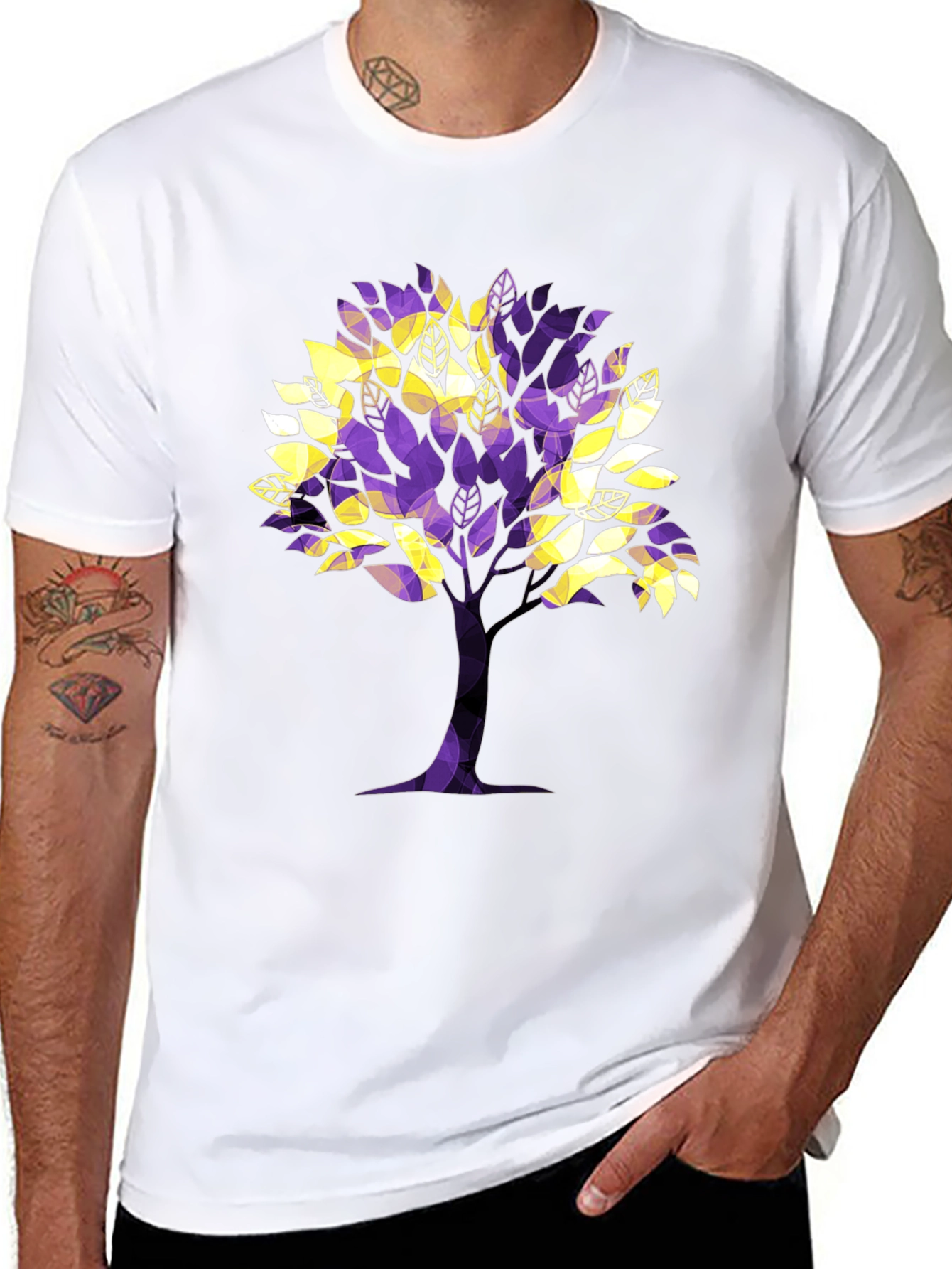 Abstract Tree Graphic Tee - Black