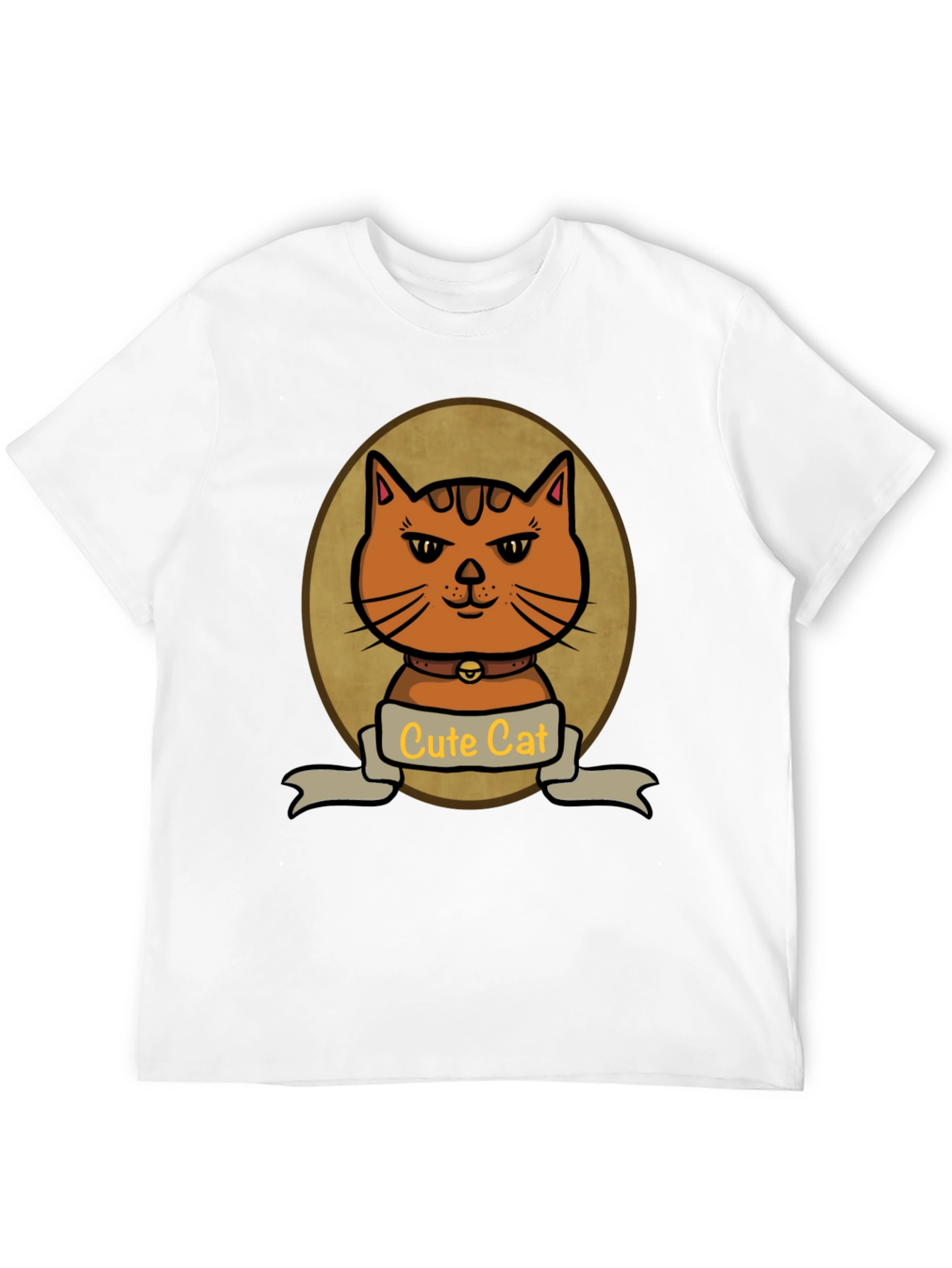 Cute Cat Cartoon Graphic Print T-Shirt