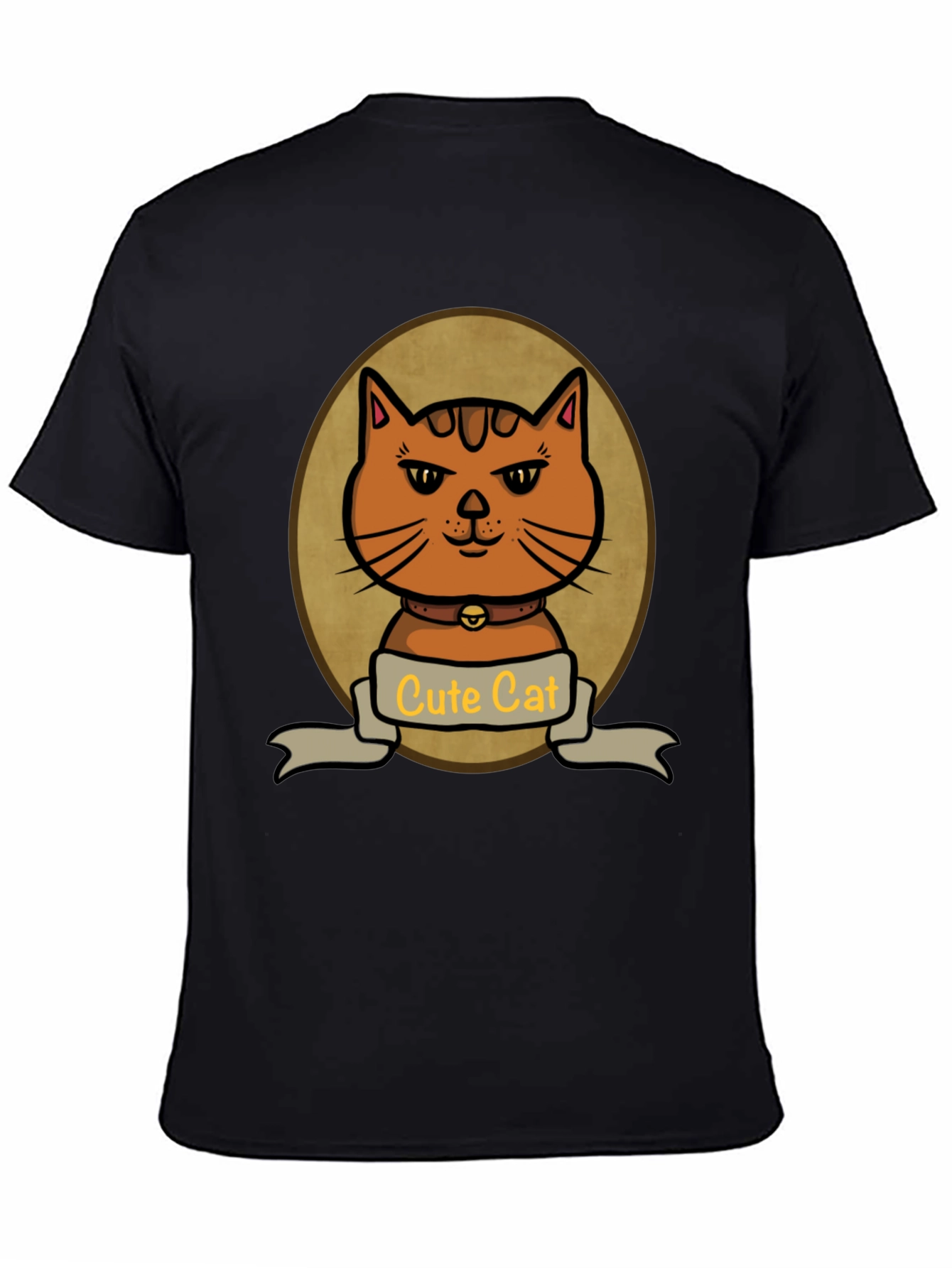 Cute Cat Cartoon Graphic Print T-Shirt