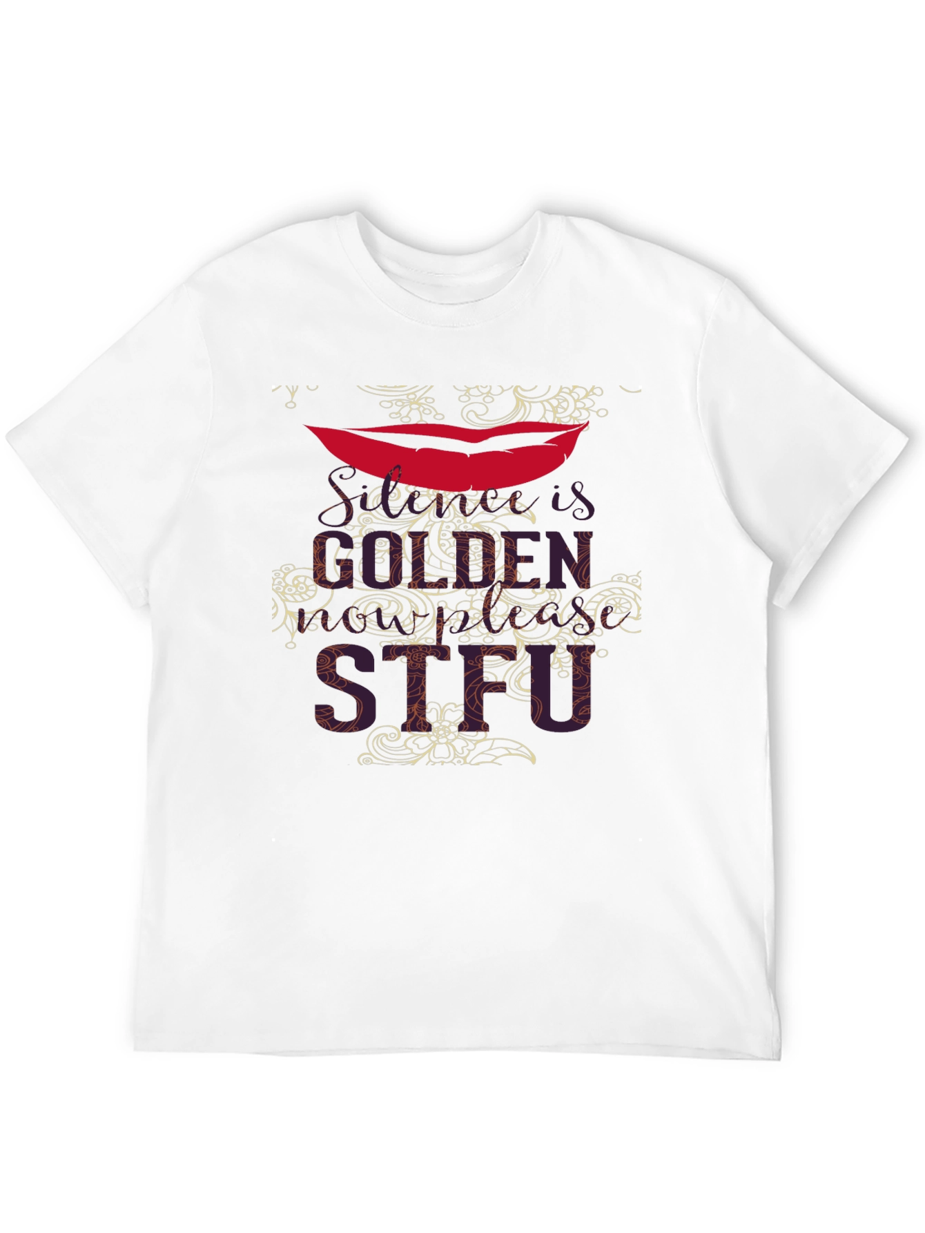 Statement Lips Graphic Black T-Shirt for Men