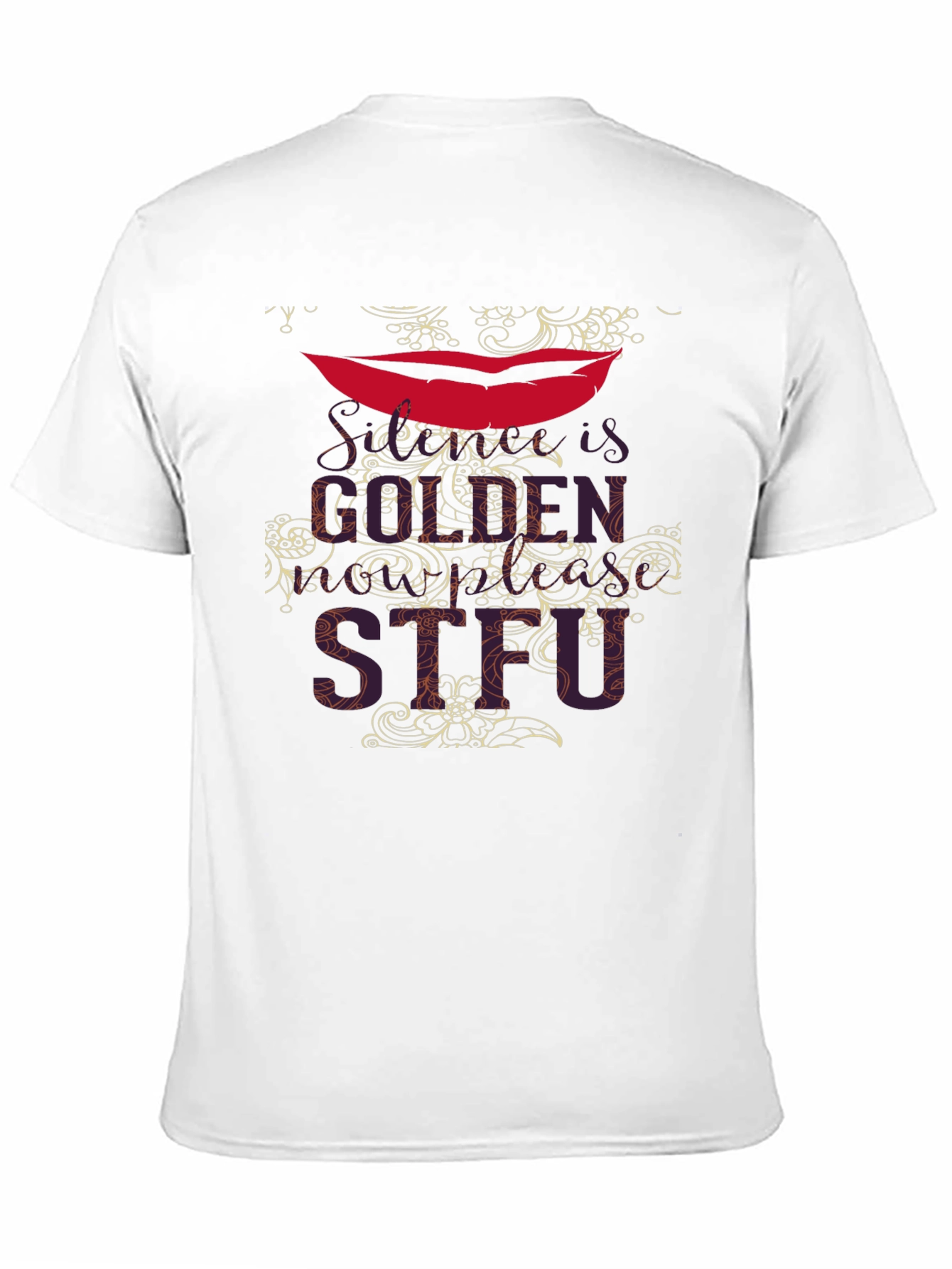 Statement Lips Graphic Black T-Shirt for Men