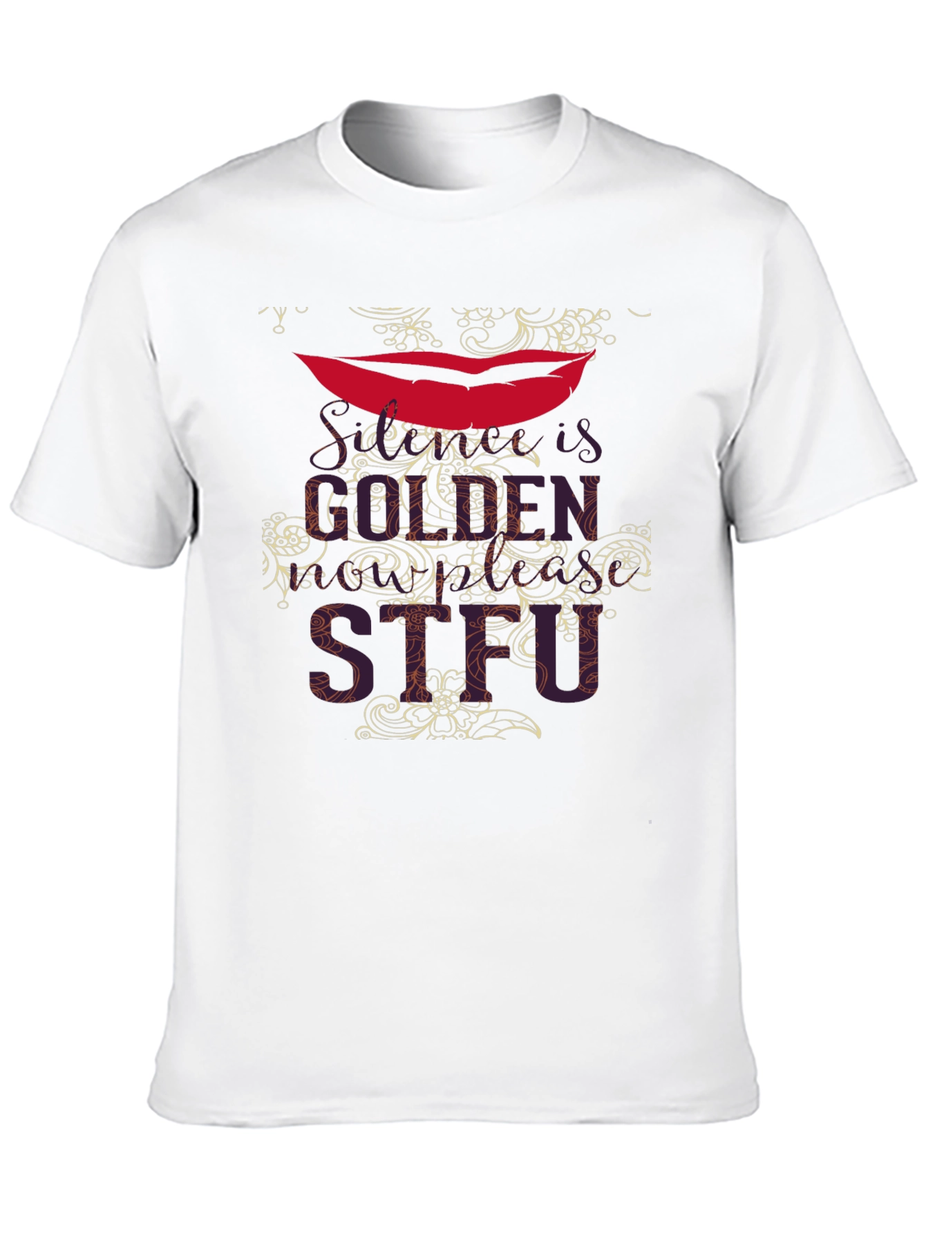 Statement Lips Graphic Black T-Shirt for Men