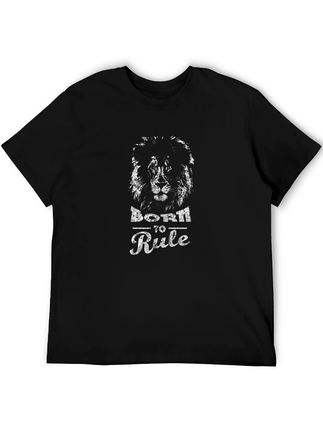 Born to Rule Lion Graphic Print T-Shirt