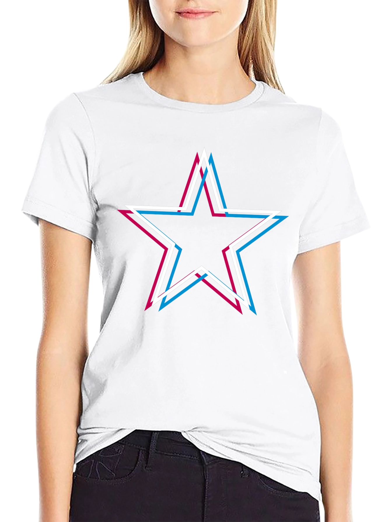Retro Star Graphic Tee - Black Cotton Blend