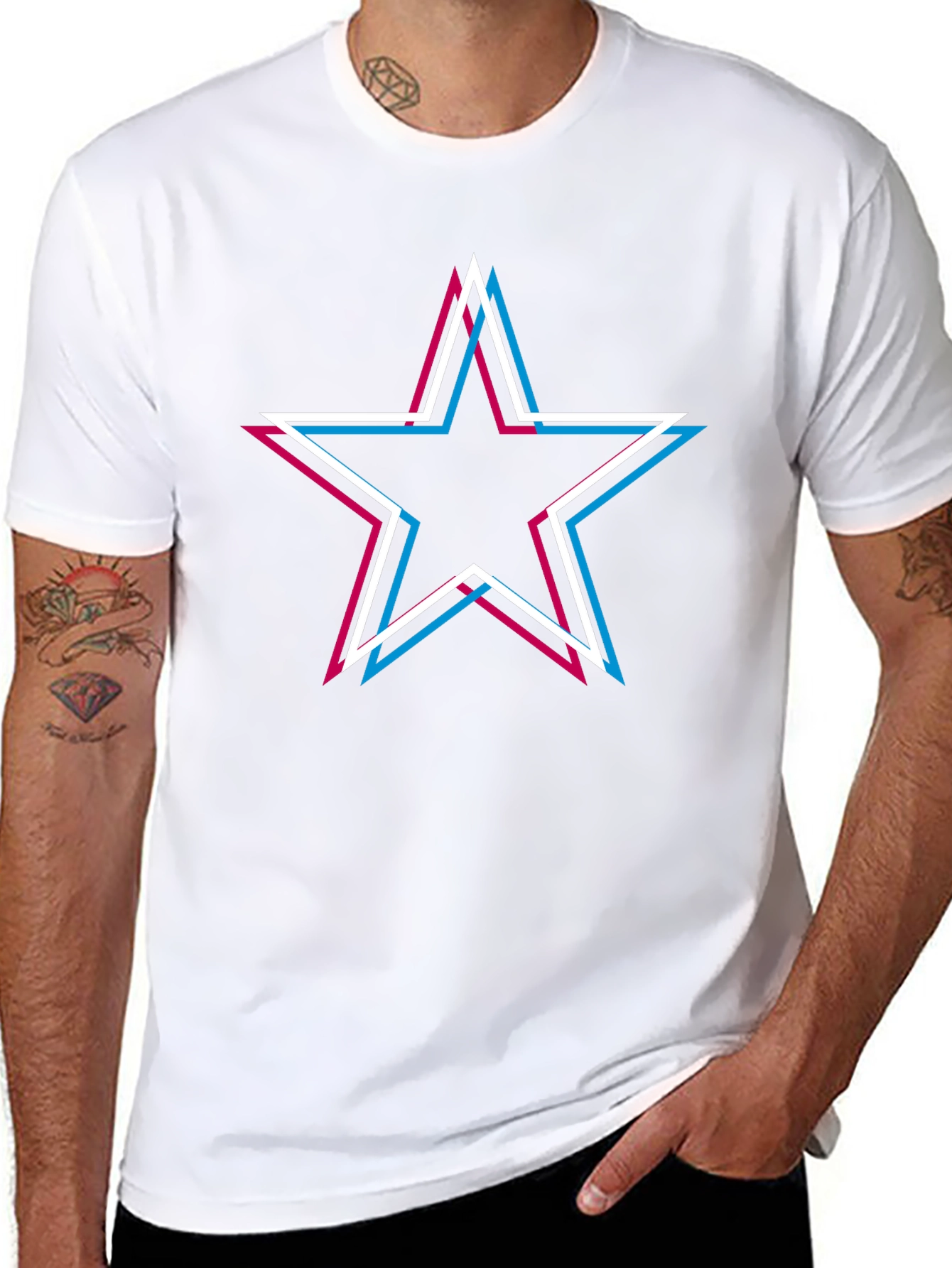 Retro Star Graphic Tee - Black Cotton Blend