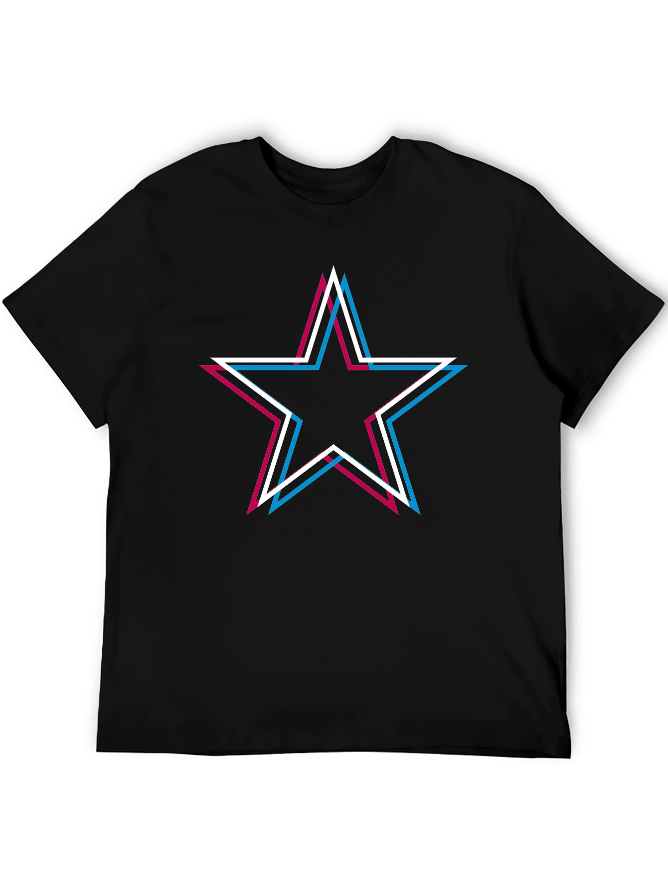 Retro Star Graphic Tee - Black Cotton Blend