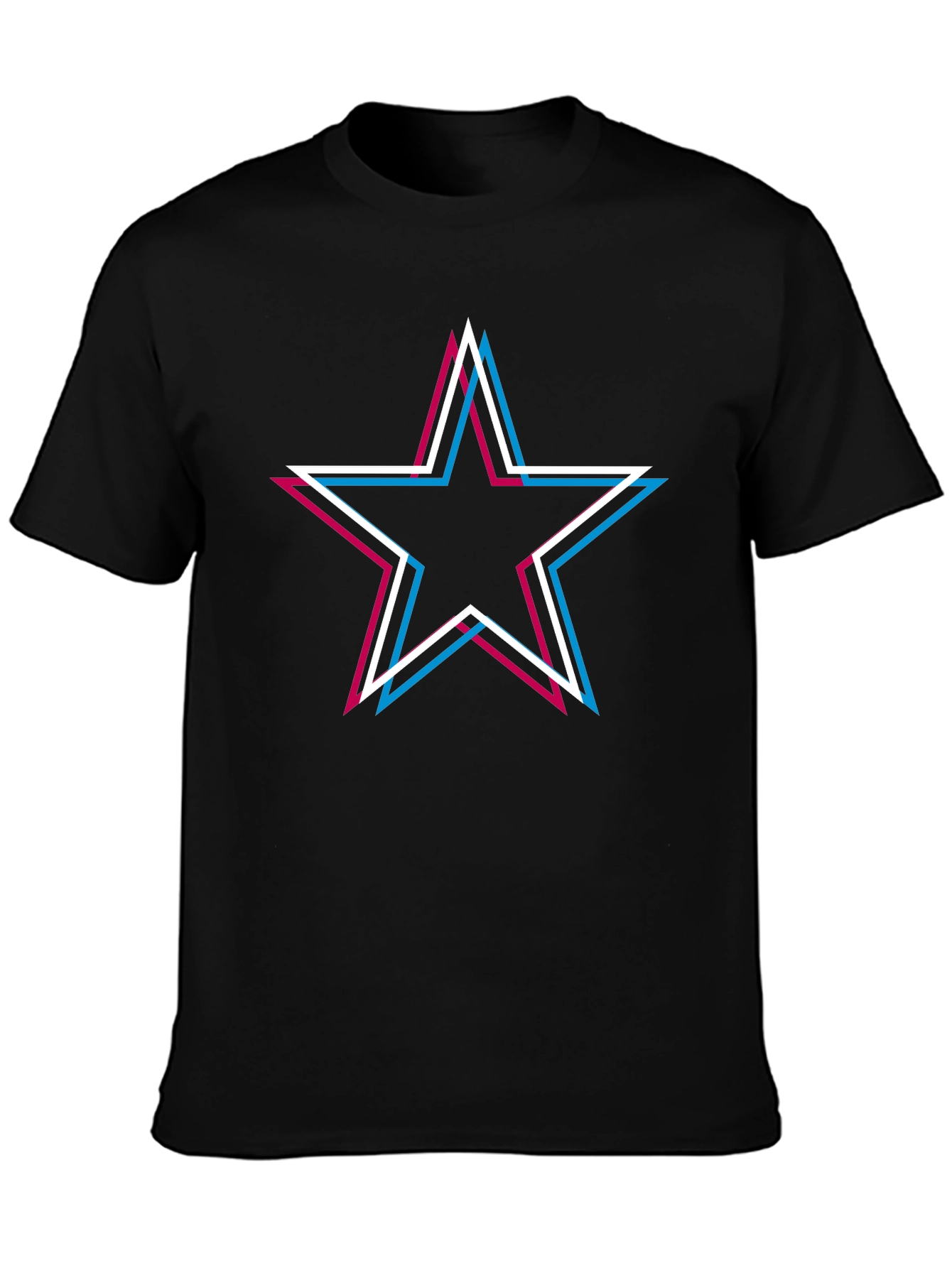 Retro Star Graphic Tee - Black Cotton Blend