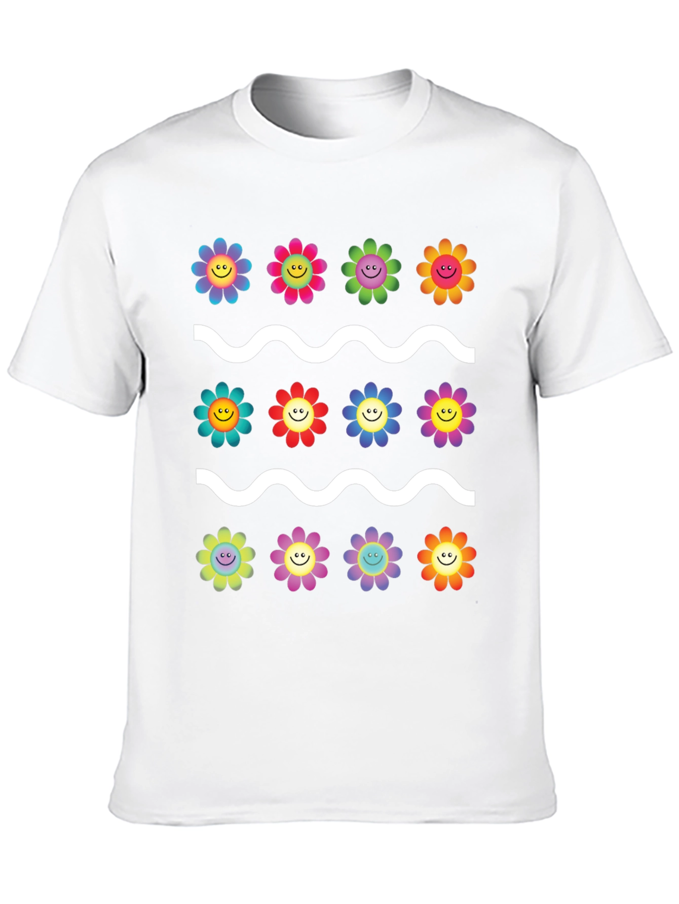 Happy Flower Pattern T-Shirt