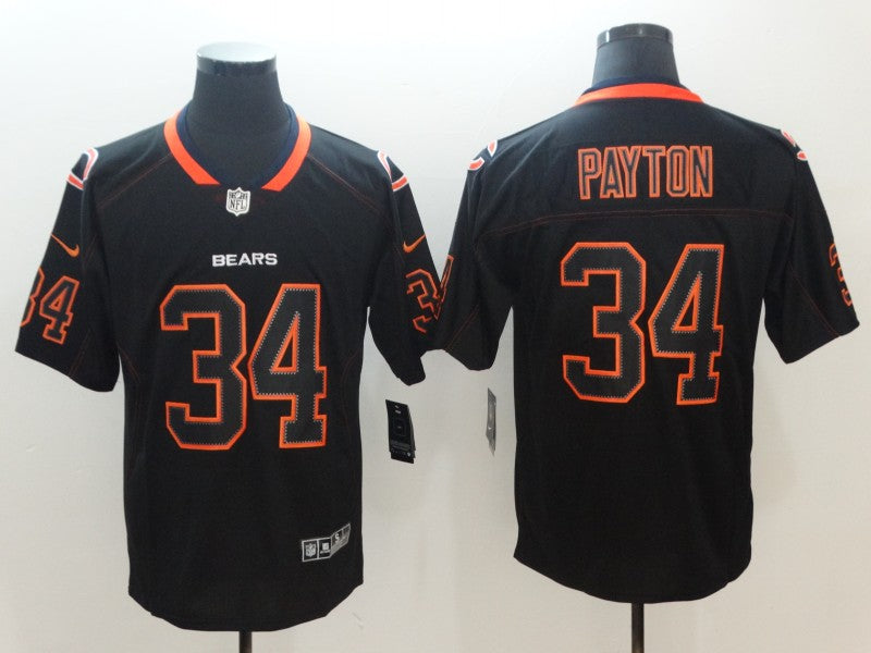 Men's Chicago Bears Walter Payton #34 Black Game Player Jerseys