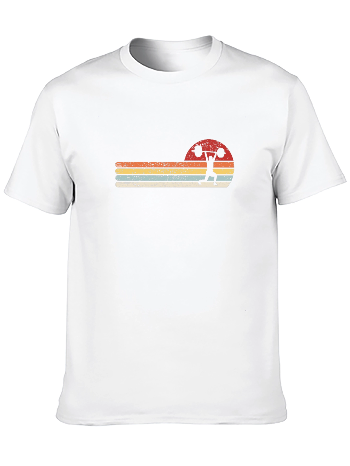 Retro Weightlifting Sunset T-Shirt