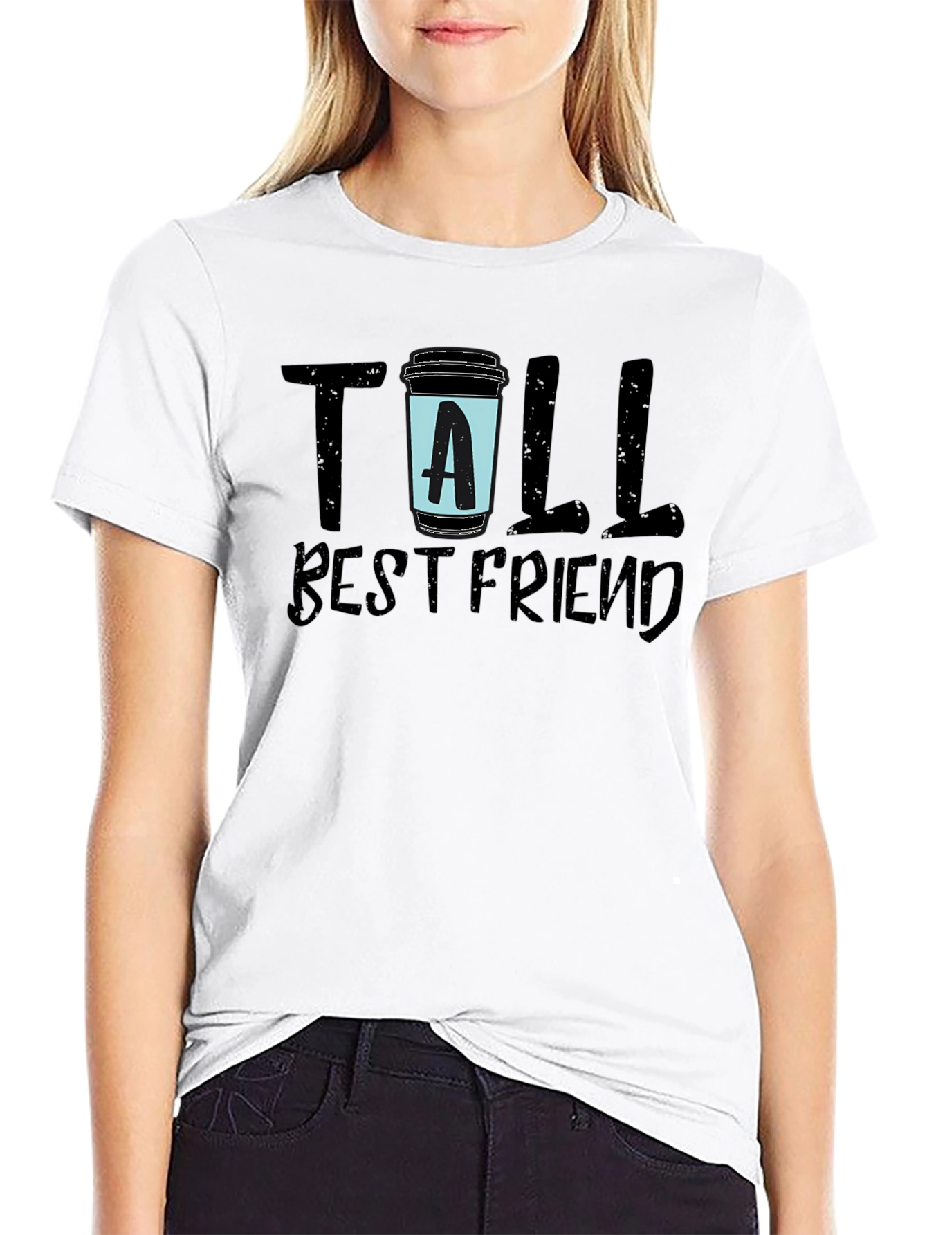 Tall Best Friend Black Graphic Tee