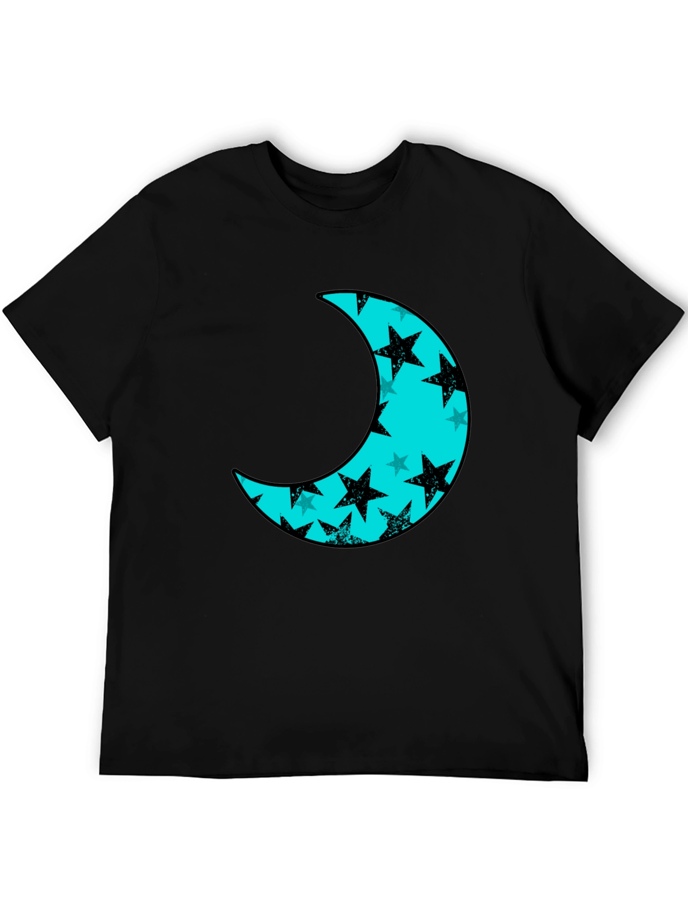 Moon & Stars Black Tee - Celestial Style