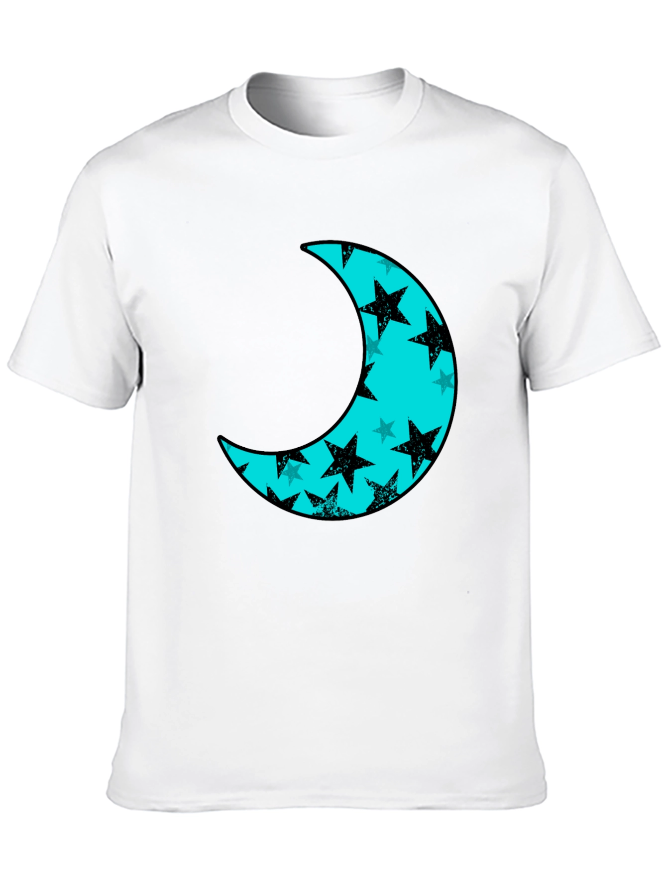 Moon & Stars Black Tee - Celestial Style
