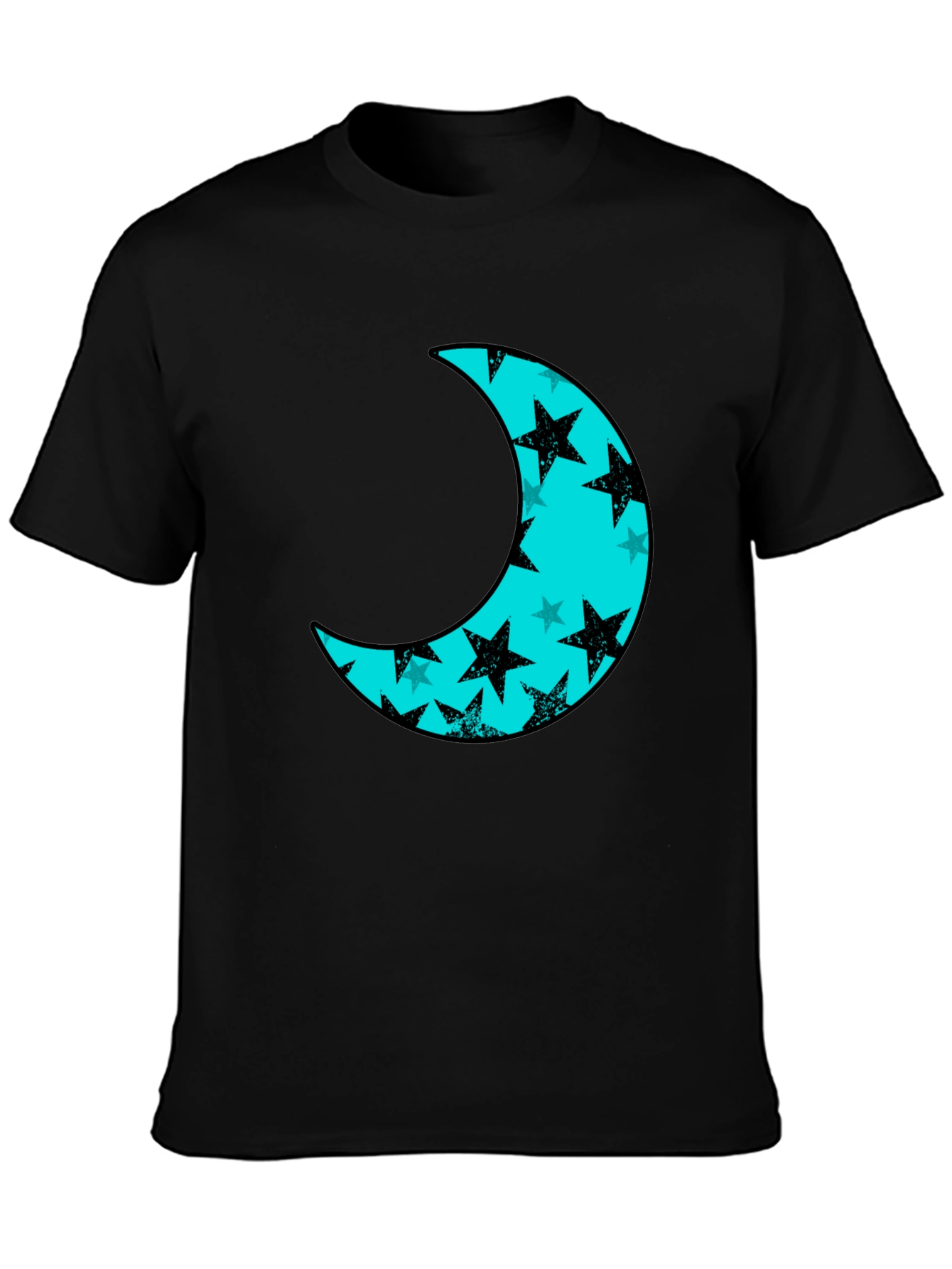 Moon & Stars Black Tee - Celestial Style