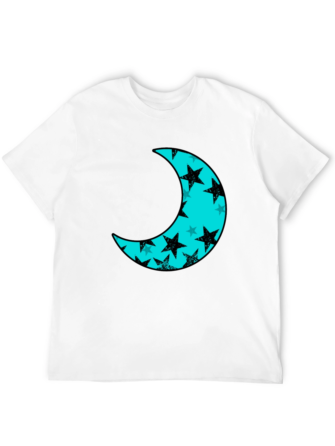 Moon & Stars Black Tee - Celestial Style