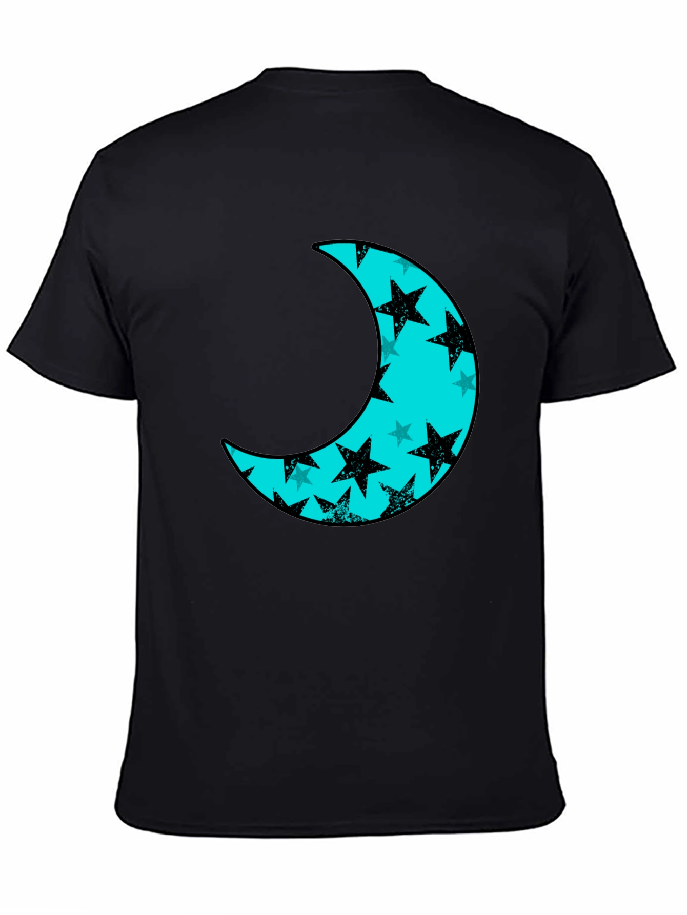 Moon & Stars Black Tee - Celestial Style