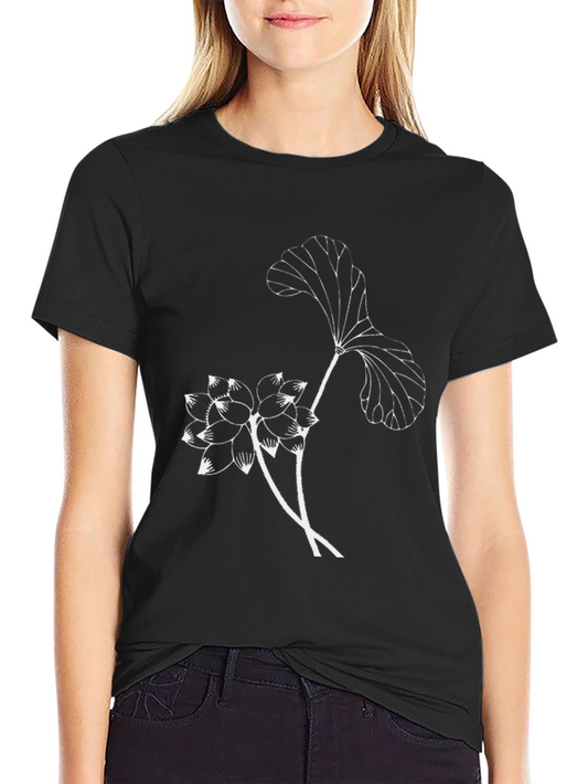 Black Lotus Flower Graphic Tee